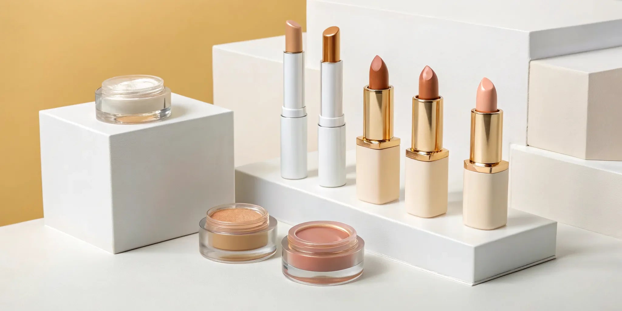 A display of the best lip balm products in various packaging.
