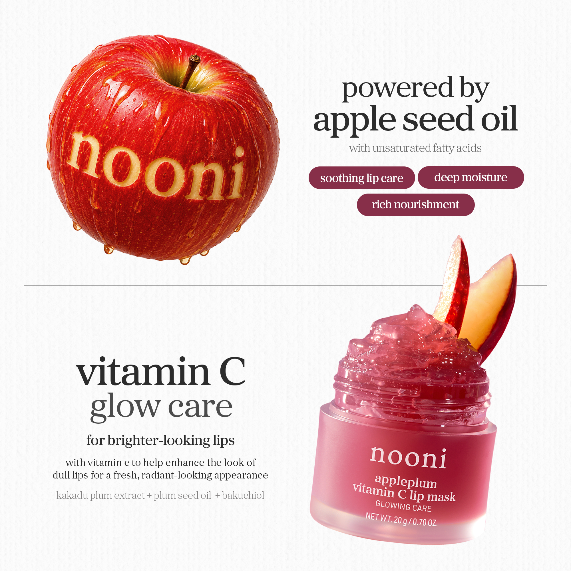 nooni appleplum vitamin C lip mask