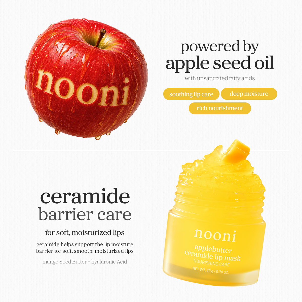 nooni applebutter ceramide lip mask