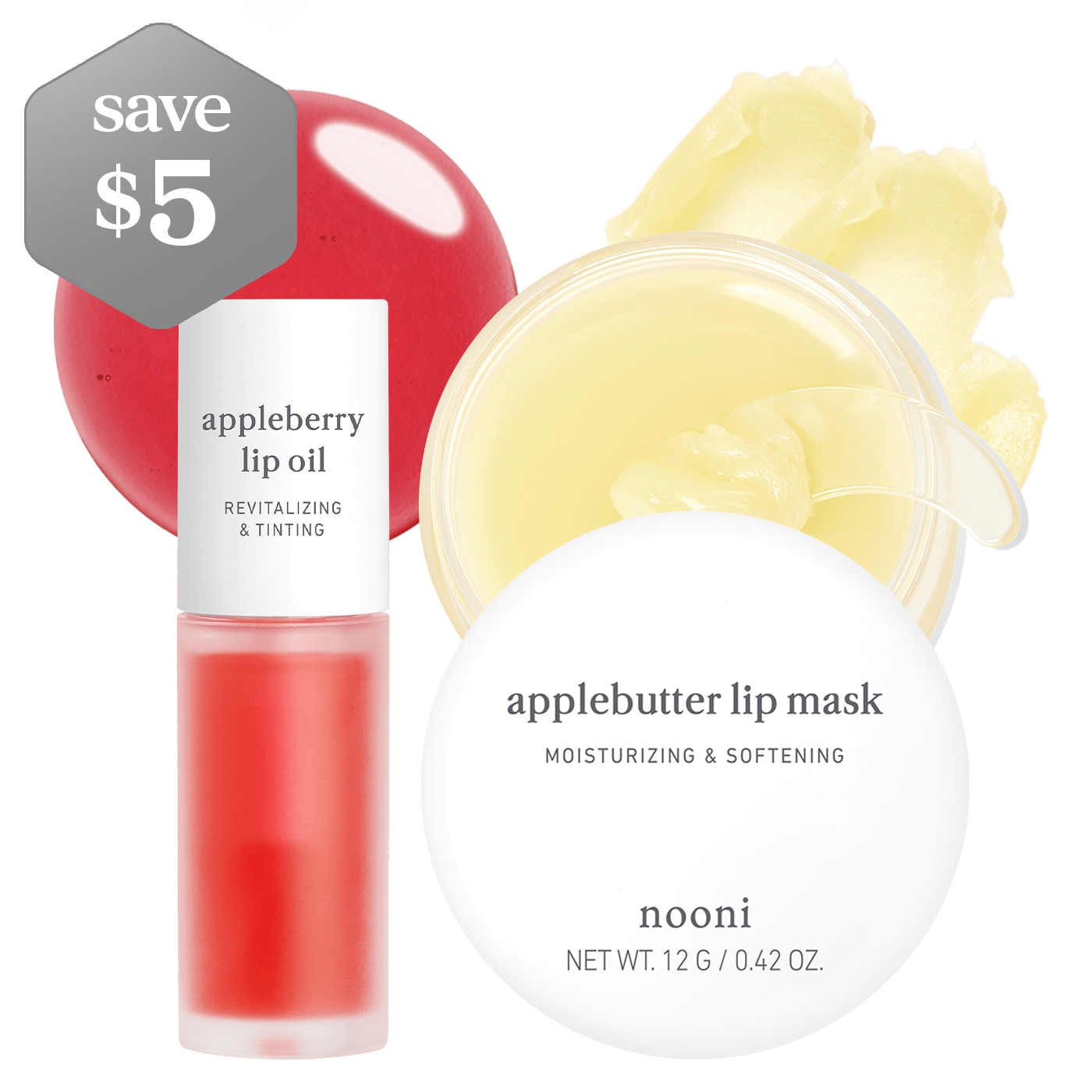 Lip Care: Appleberry Lip Oil & Lip Mask (2 - Pack) - Nooni