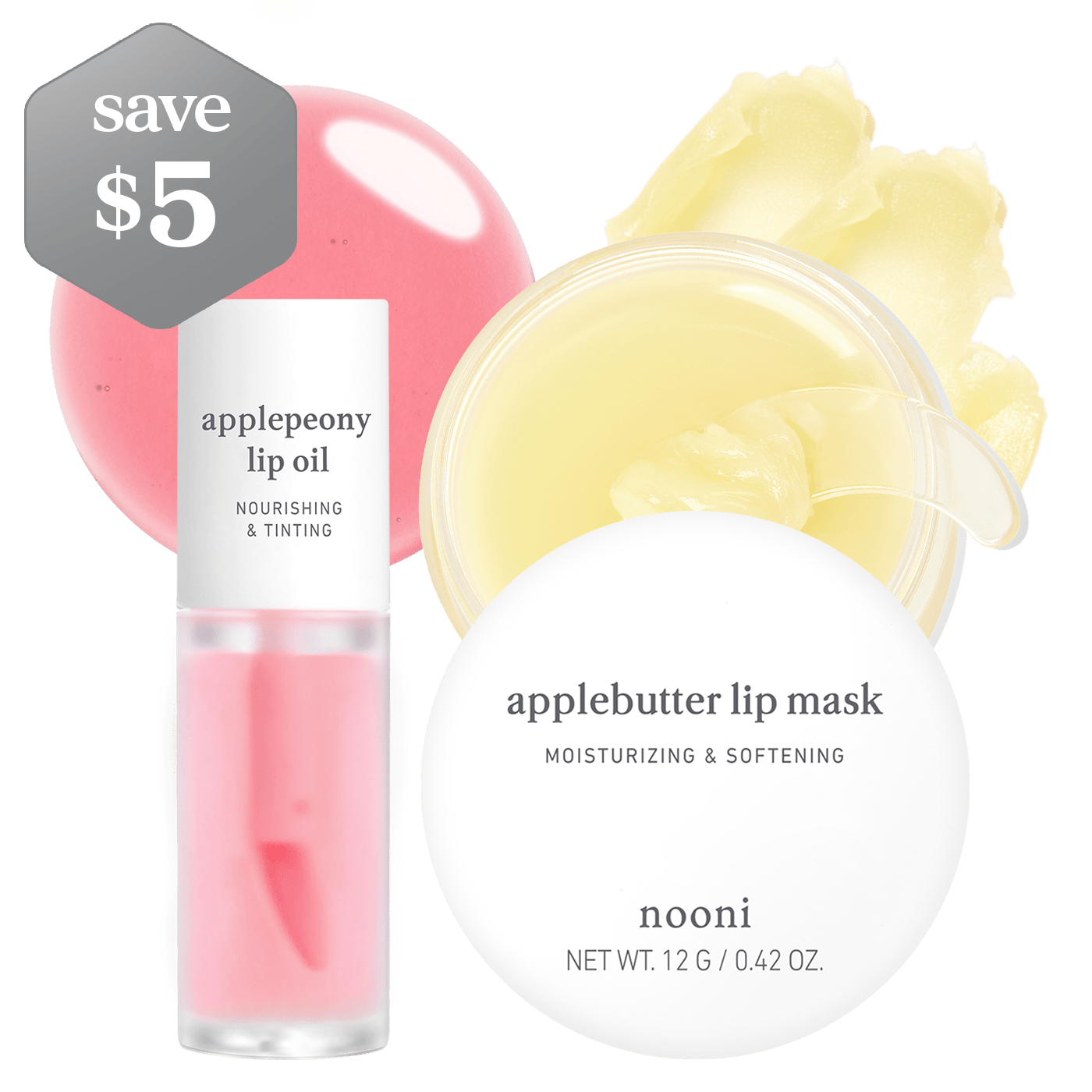 Lip Care: Applepeony Lip Oil & Lip Mask (2 - Pack) - Nooni