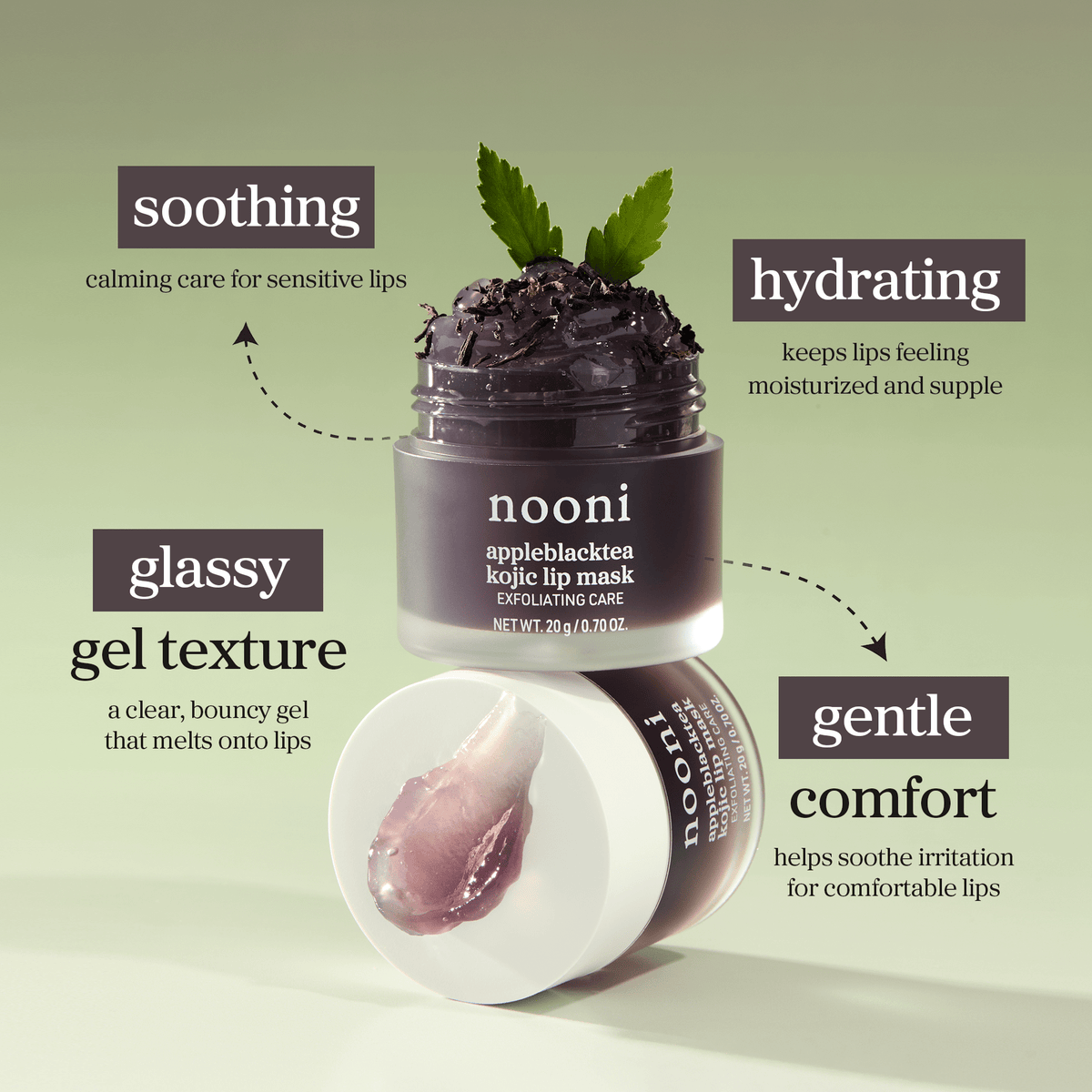 nooni appleblacktea kojic lip mask - nooni