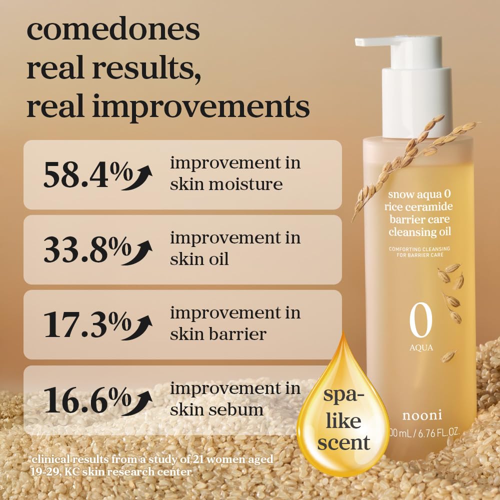 nooni snow aqua 0 rice ceramide barrier care cleansing oil - Nooni