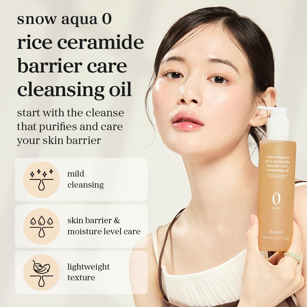 nooni snow aqua 0 rice ceramide barrier care cleansing oil - Nooni