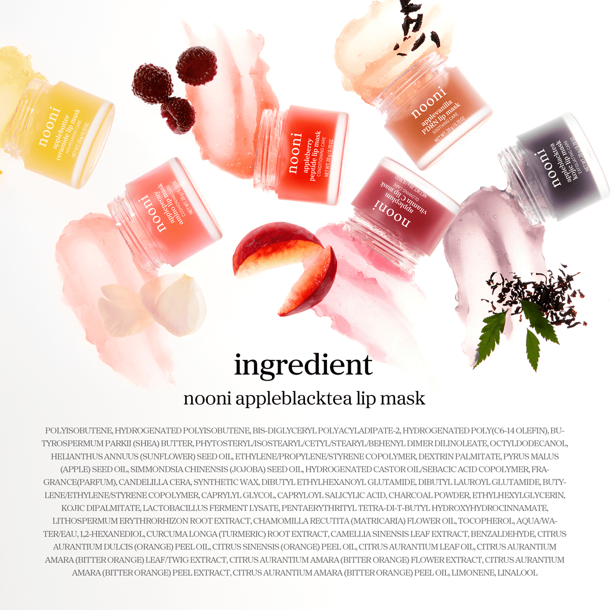 nooni appleblacktea kojic lip mask - nooni