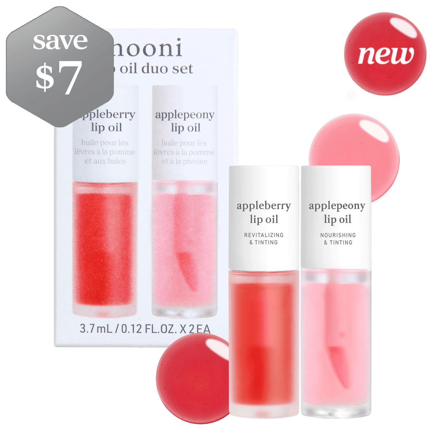 Lip Oil: duo set (appleberry & applepeony)
