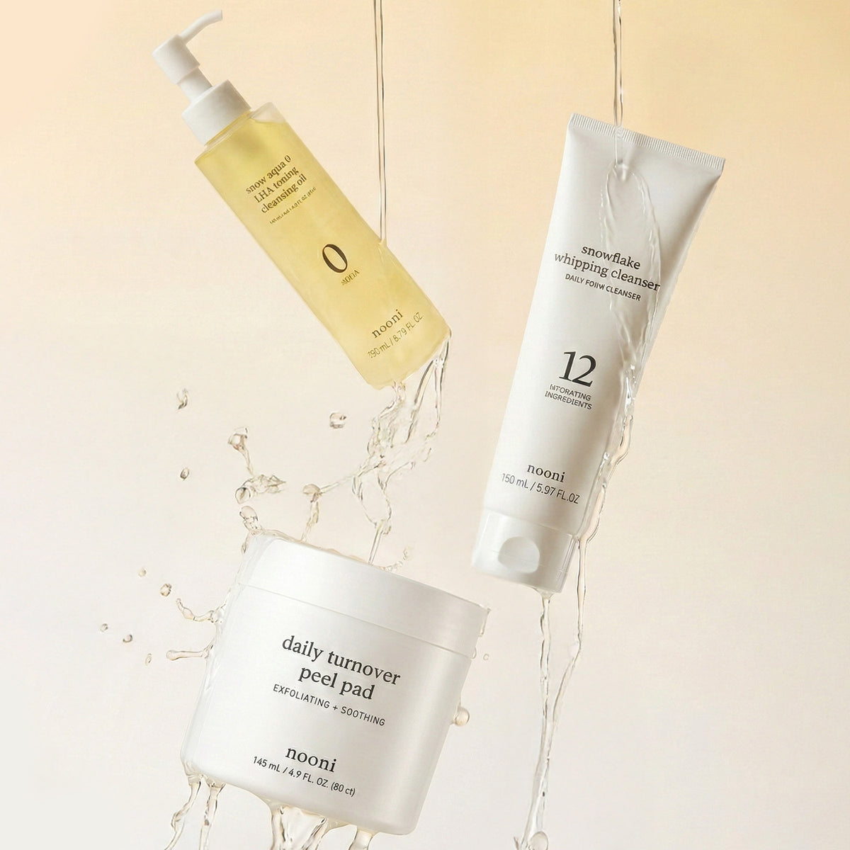 nooni Glass Skin Perfection Trio: Cleanse, Whip & Glow