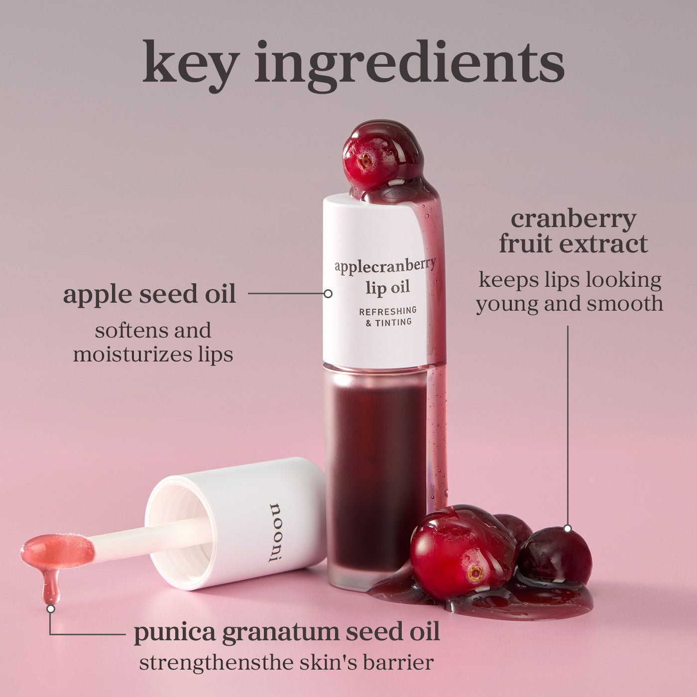 nooni applecranberry lip oil - nooni