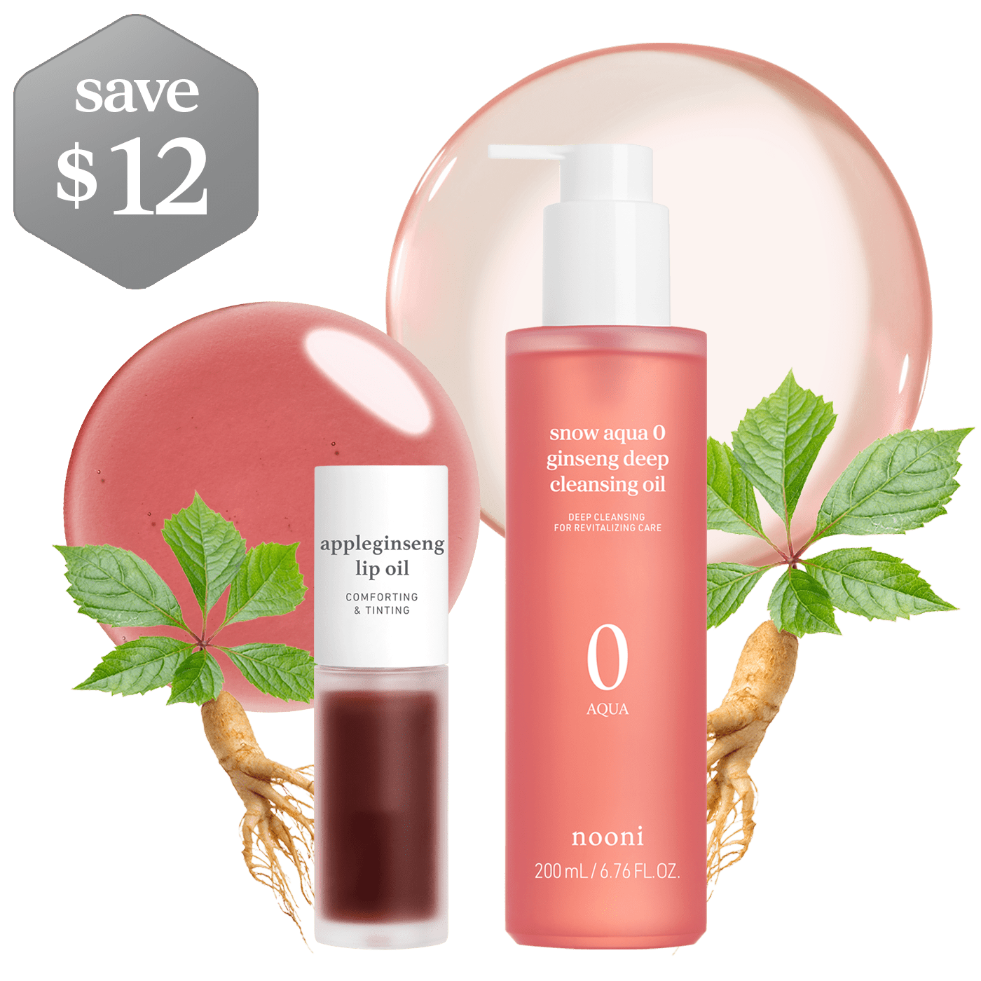 nooni ginseng cleansing oil & Lip Oil Set - nooni