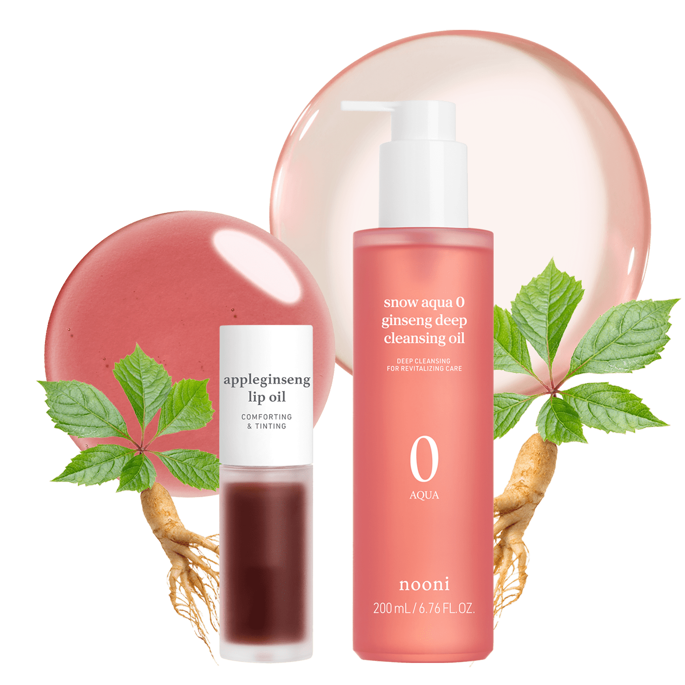 nooni ginseng cleansing oil & Lip Oil Set - nooni