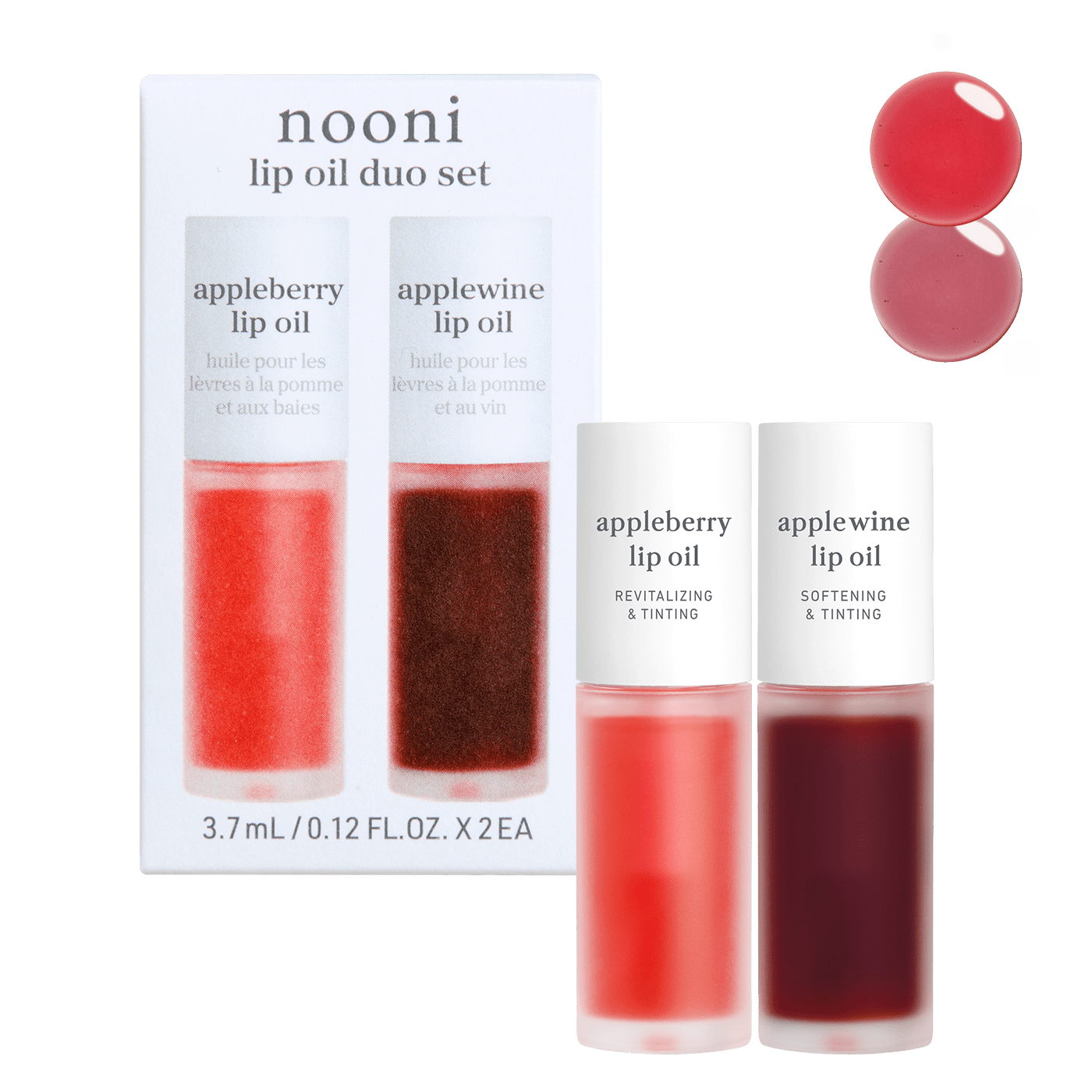 Lip Oil: duo set (appleberry & applewine) - nooni