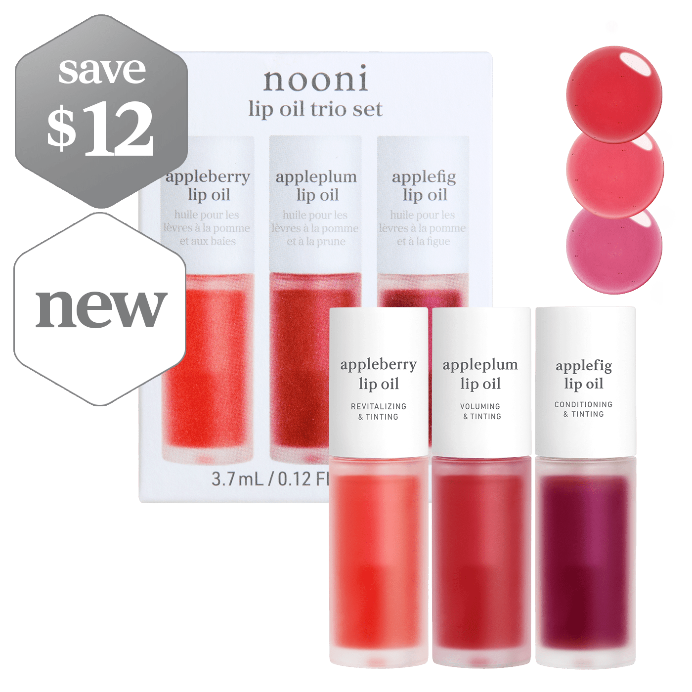 Lip Oil: Trio set (appleberry & appleplum & applefig)
