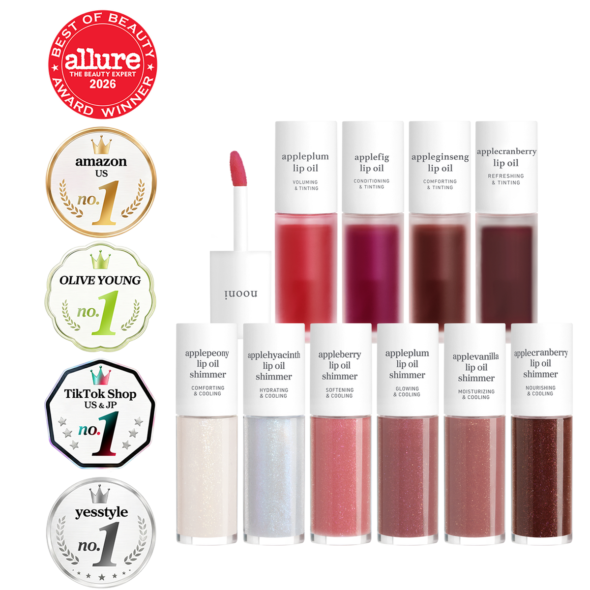 Lip Oil: Radiant Tinted & Shimmer Collection (10-Pack)