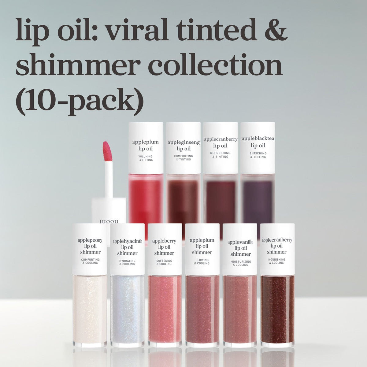 Lip Oil: Viral Tinted & Shimmer Collection (10-Pack) - nooni