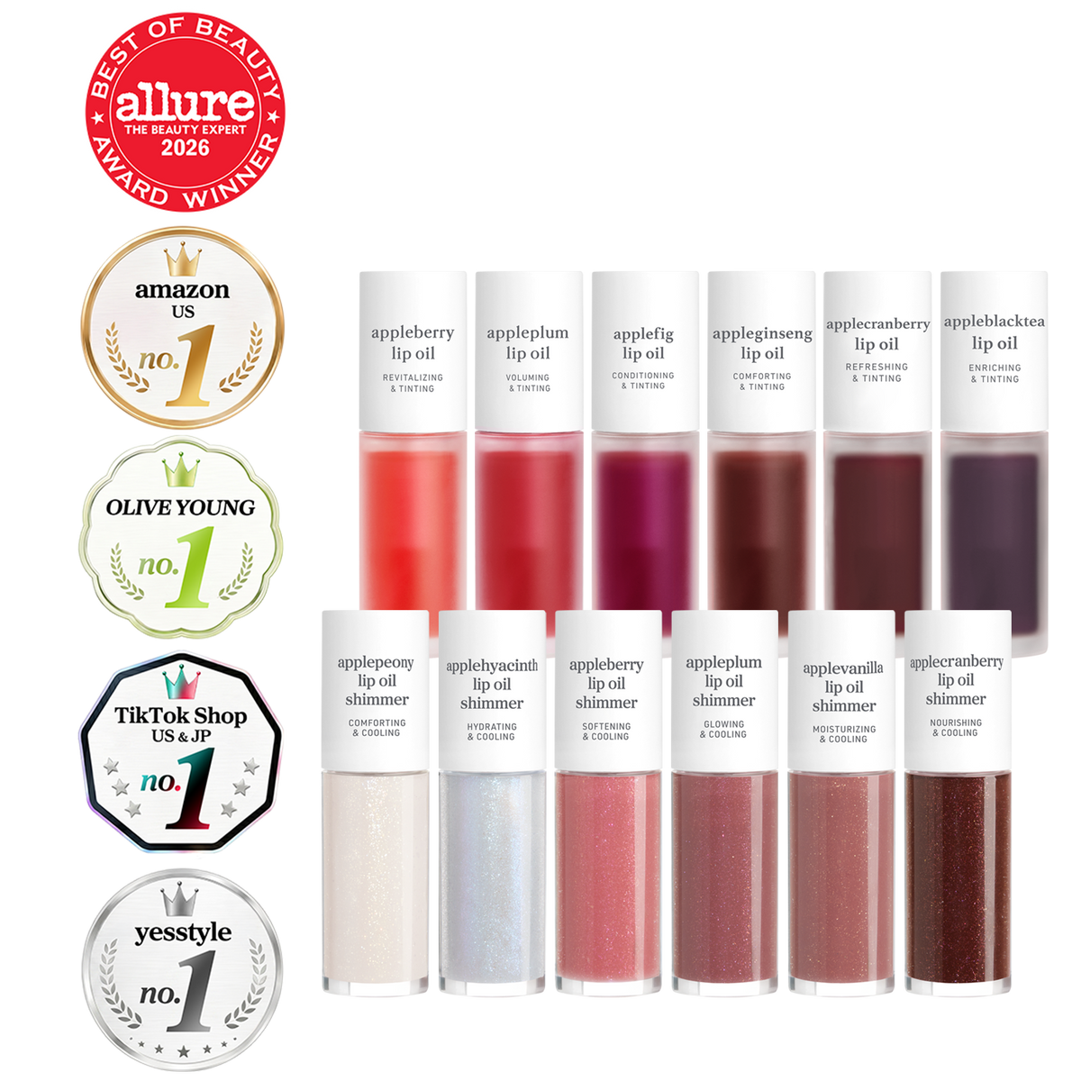 Lip Oil: Best of Original & Shimmer (12-Pack)