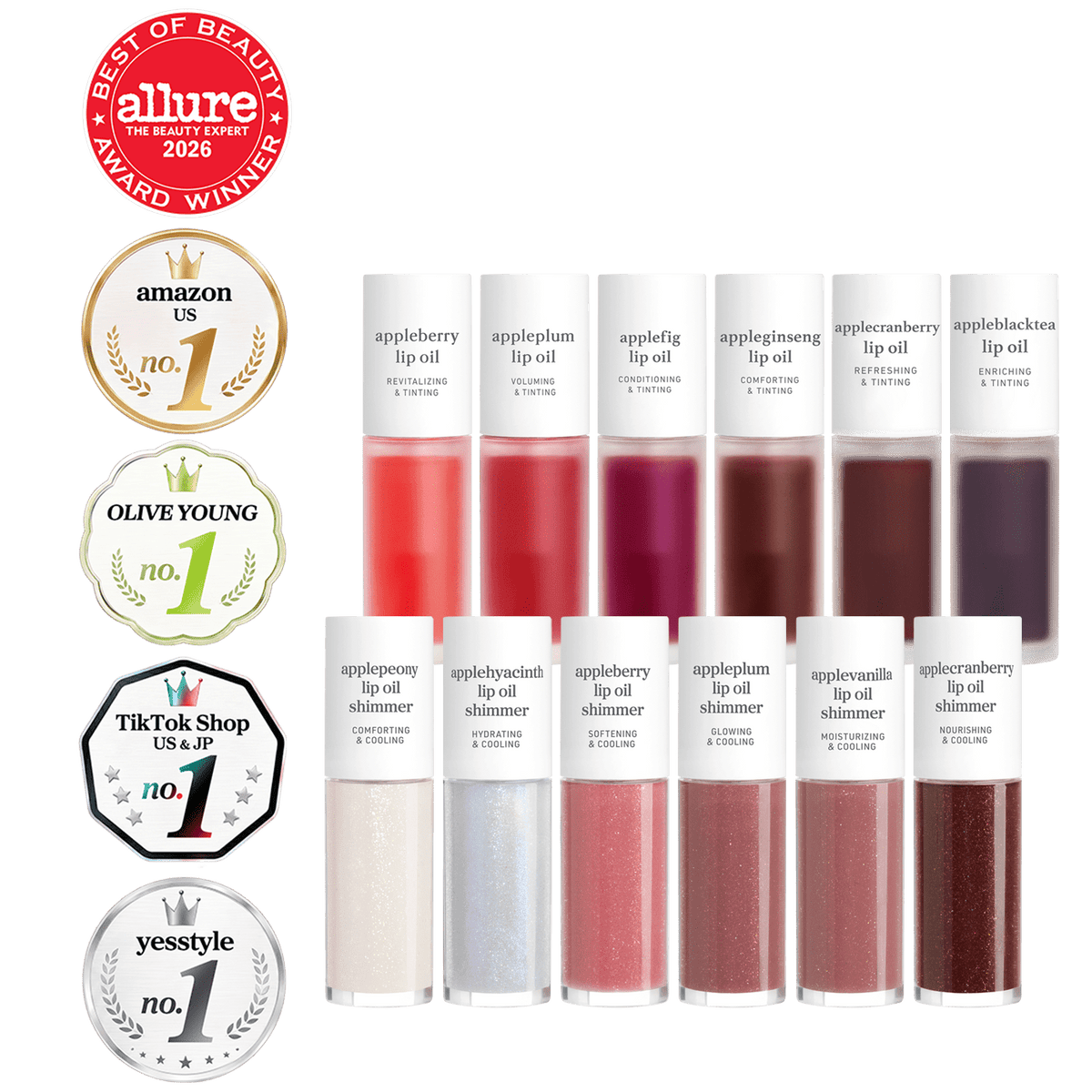 Lip Oil: Best of Original & Shimmer (12-Pack) - nooni
