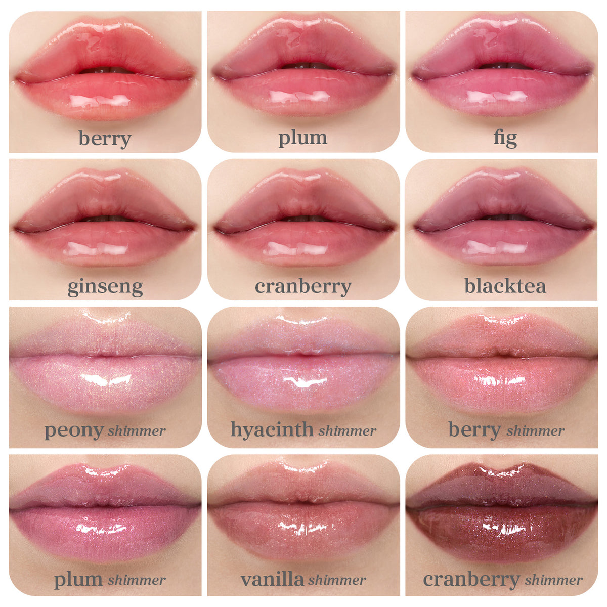 Lip Oil: Best of Original & Shimmer (12-Pack)