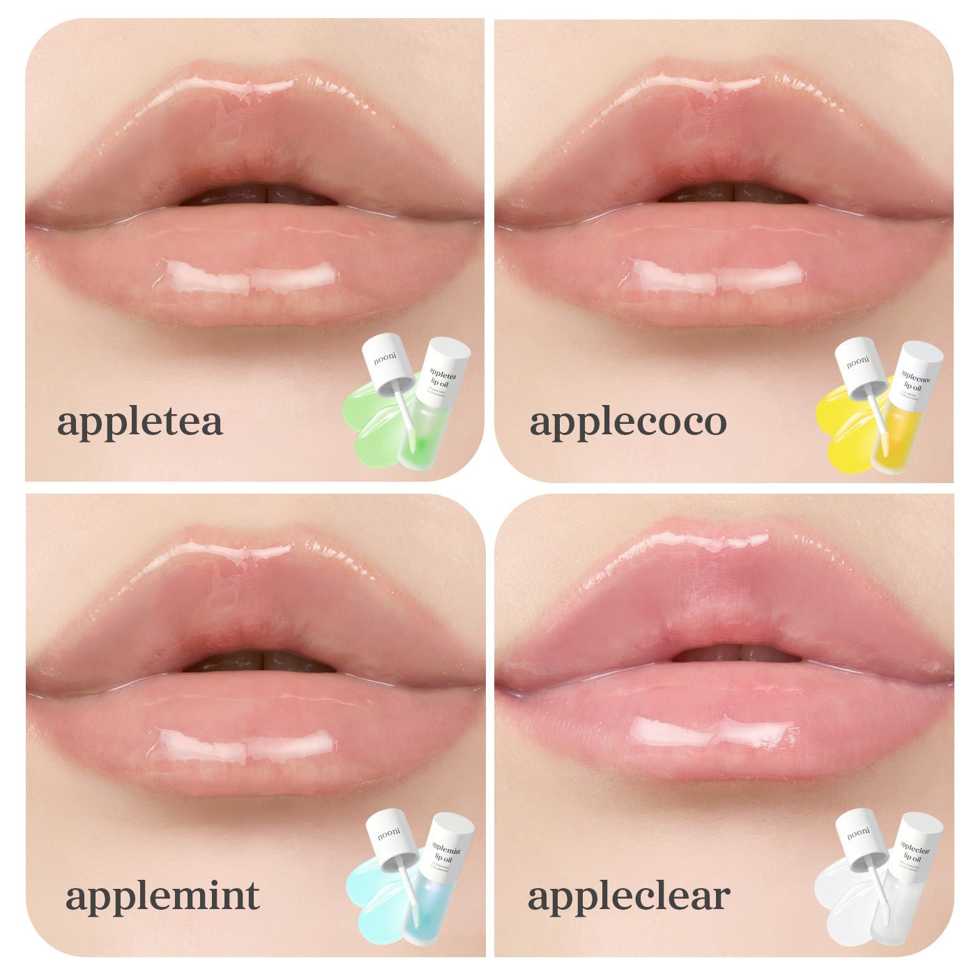 Lip Oil: Clear Gloss (4-Pack) - nooni