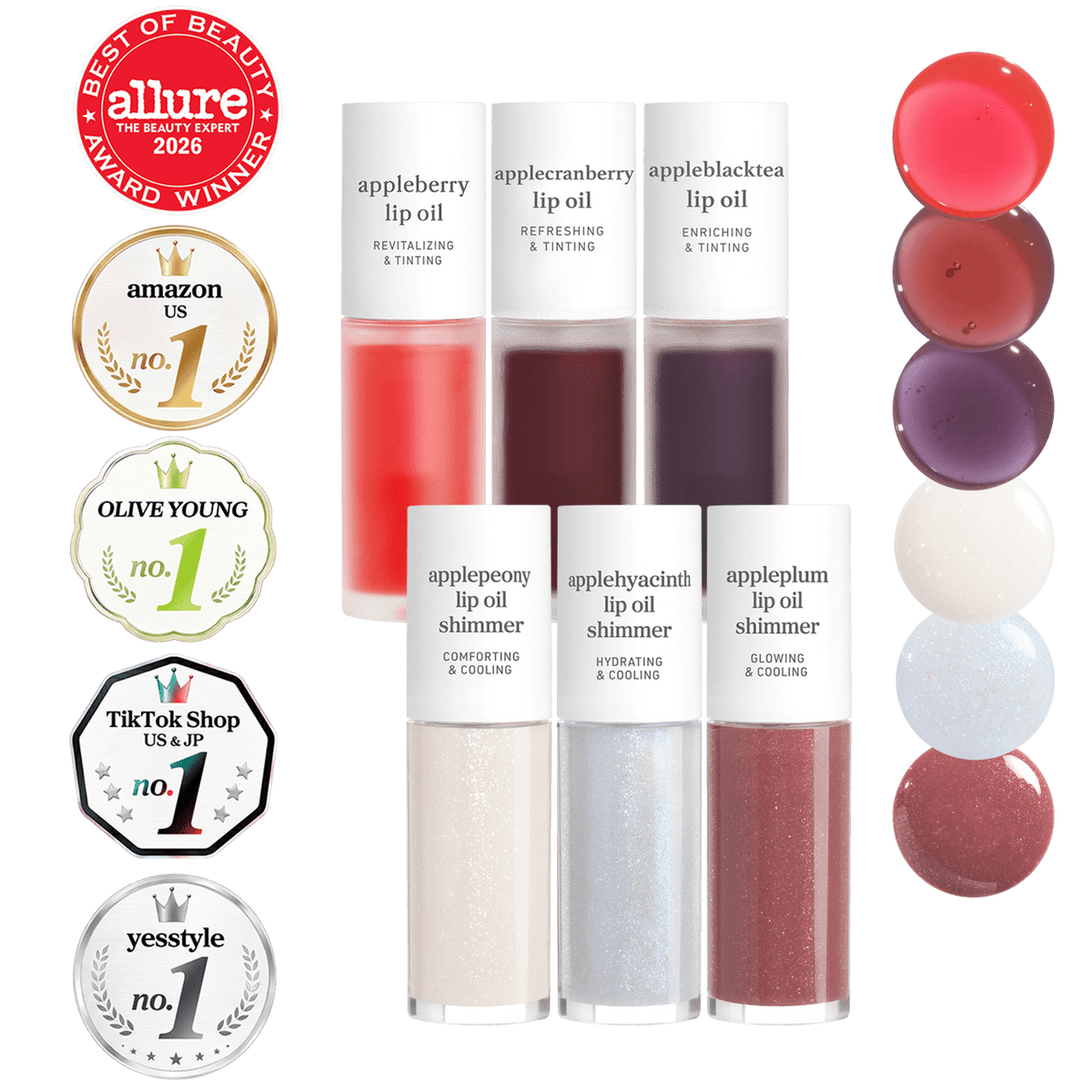 Lip Oil: Original & Shimmer Essentials (6-Pack) - nooni