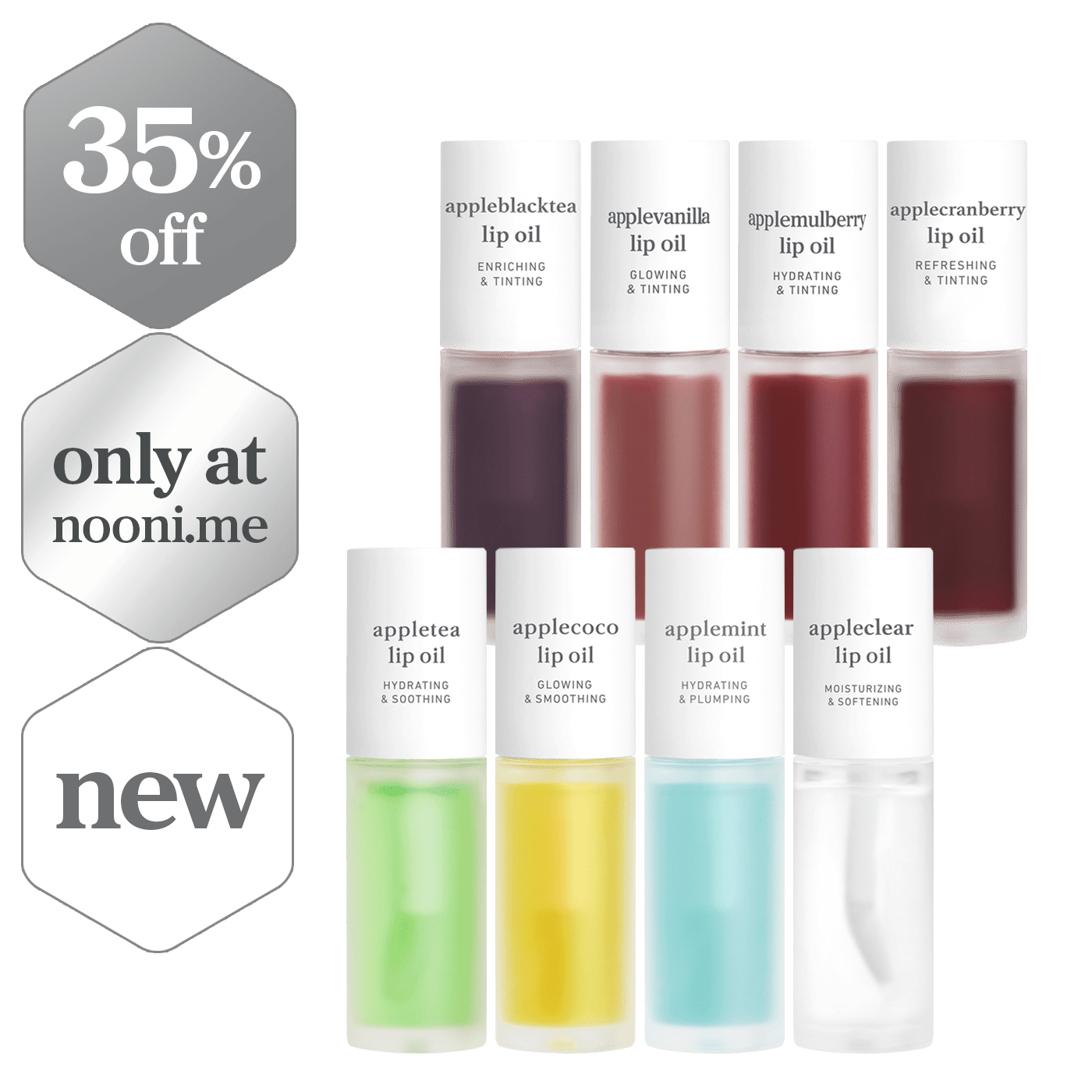 Lip Oil: Glow Boost Set (8-Pack) - nooni