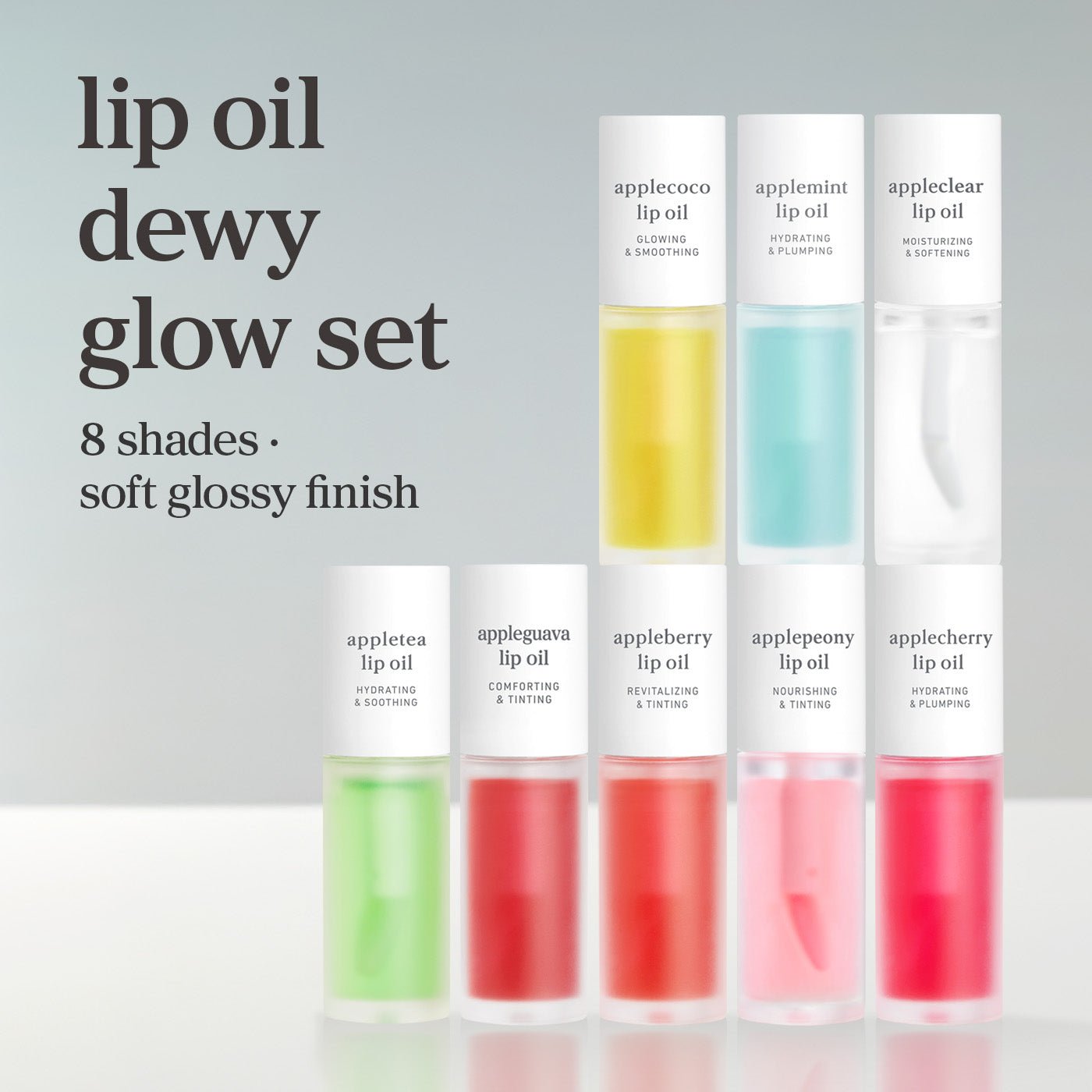 Lip Oil: Dewy Glow Set (8-Pack) - nooni