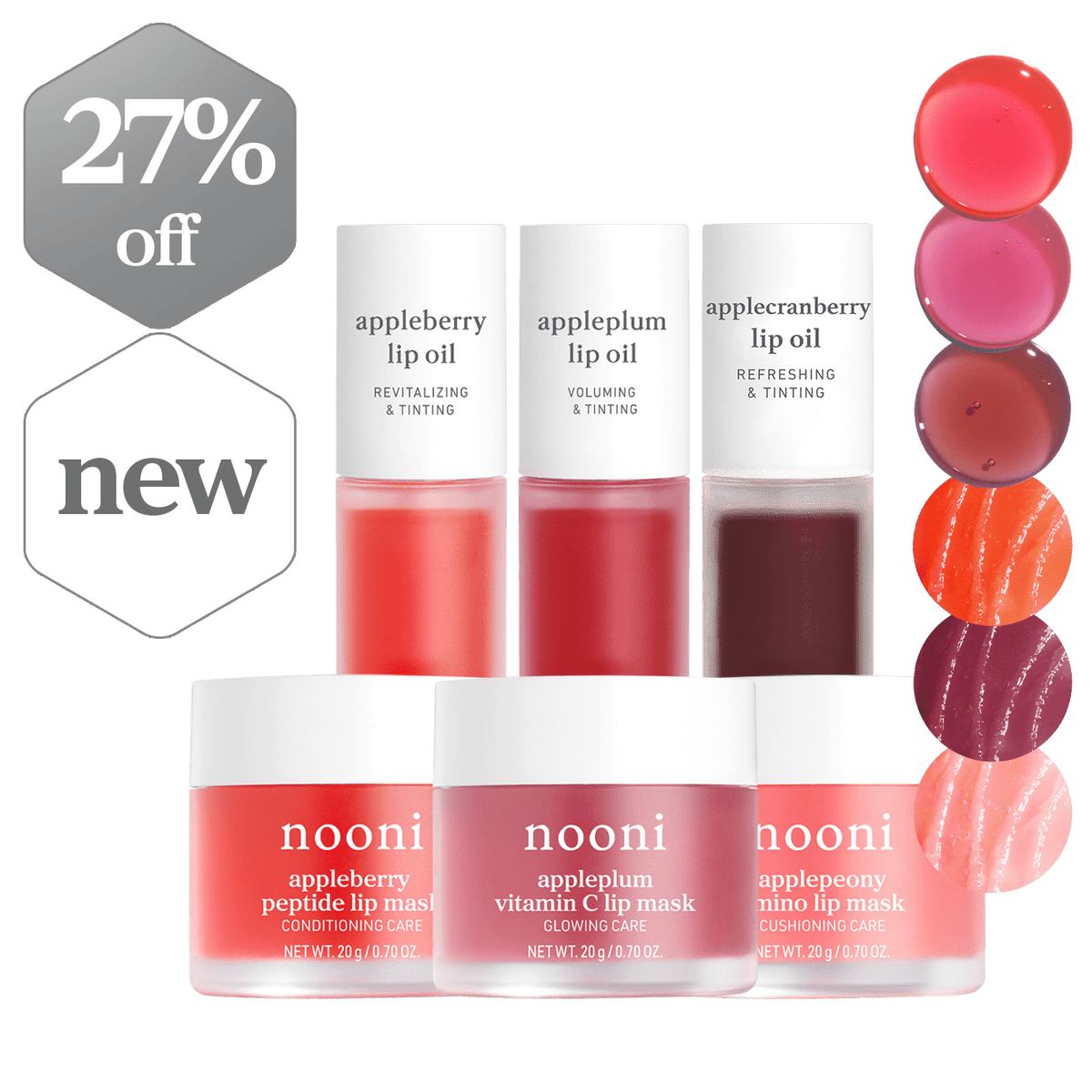 Lip Oil & Lip Mask Favorites (6-Pack) - nooni