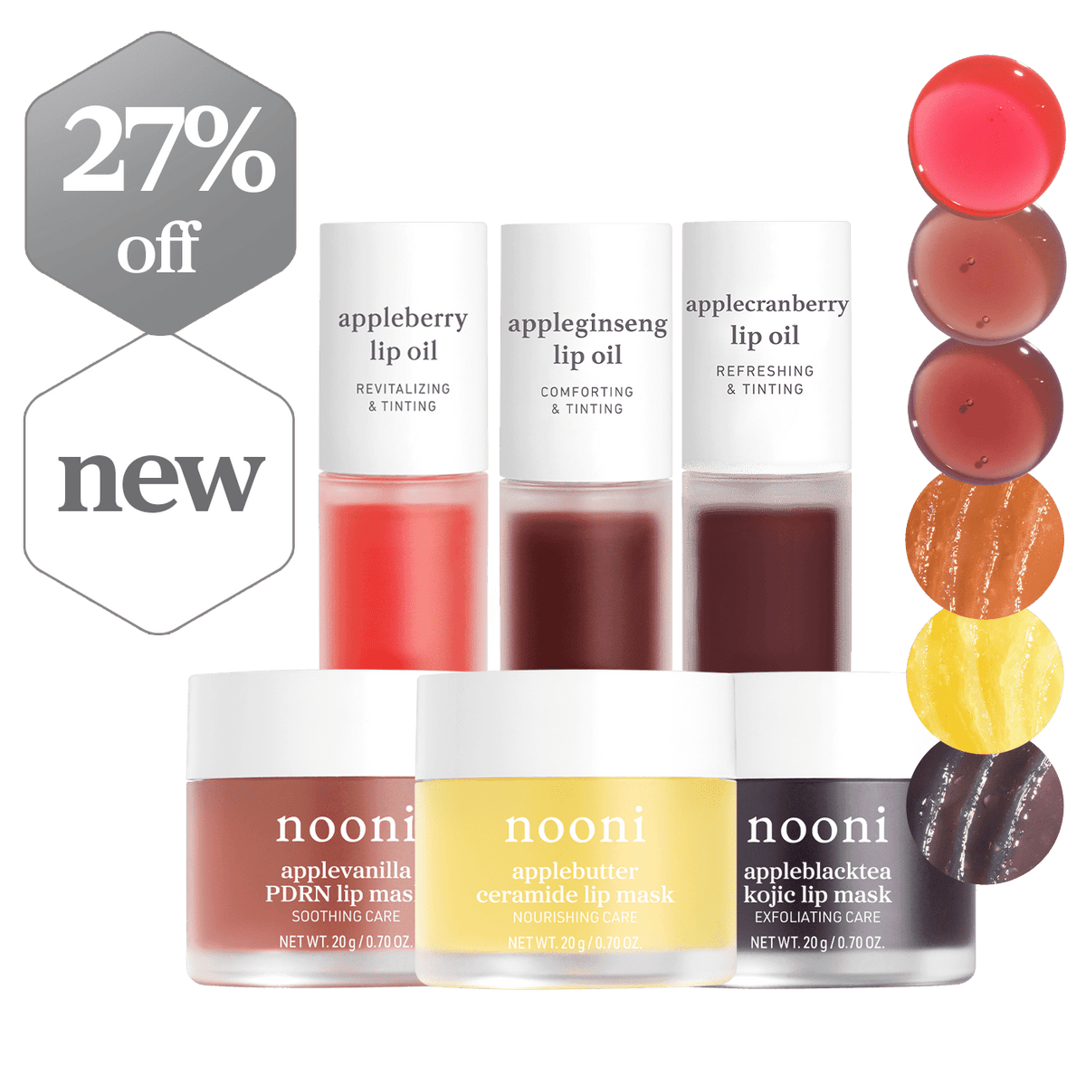 Lip Oil & Lip Mask Daily Essentials (6-Pack) - nooni