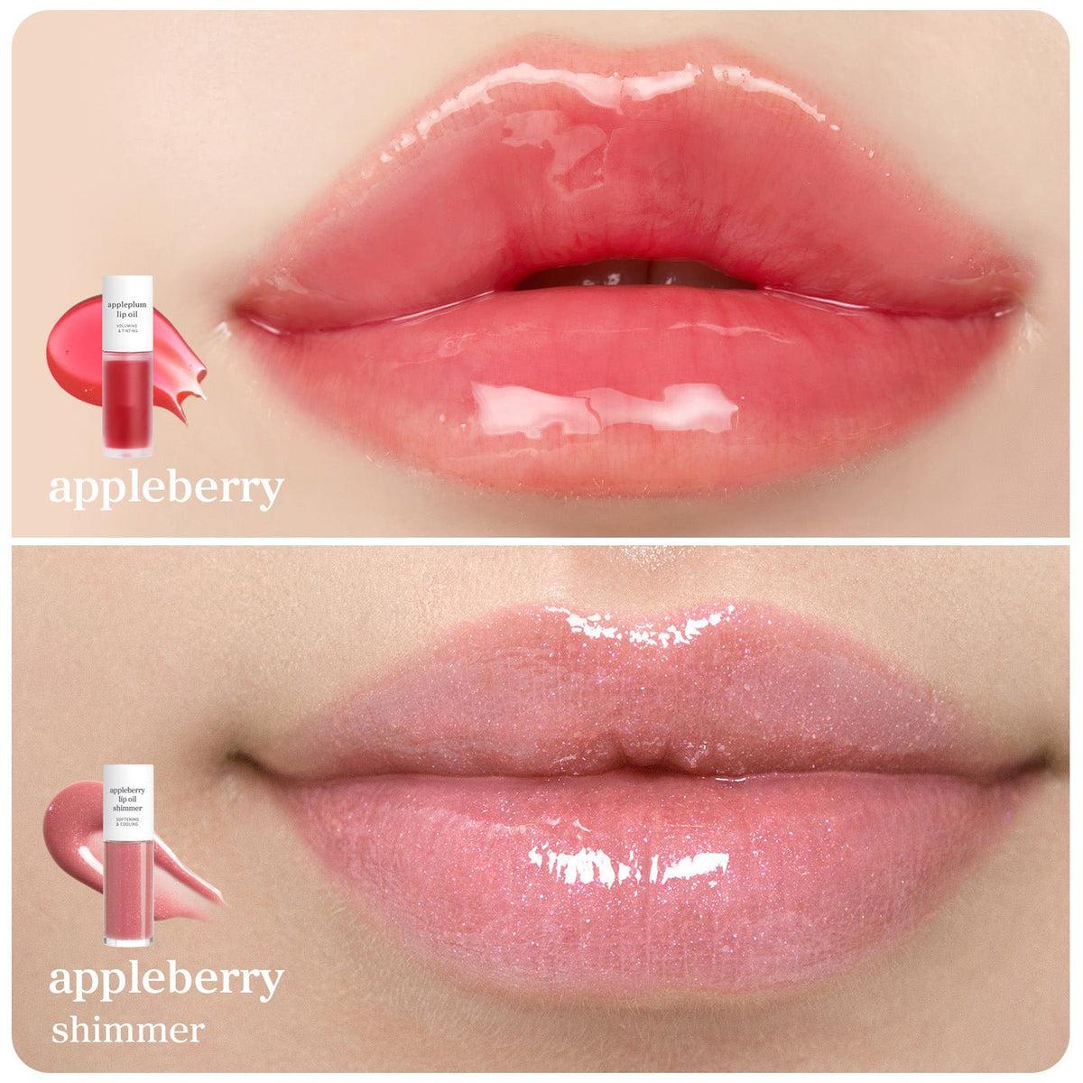 Lip Oil: Appleberry Original & Shimmer Duo - nooni