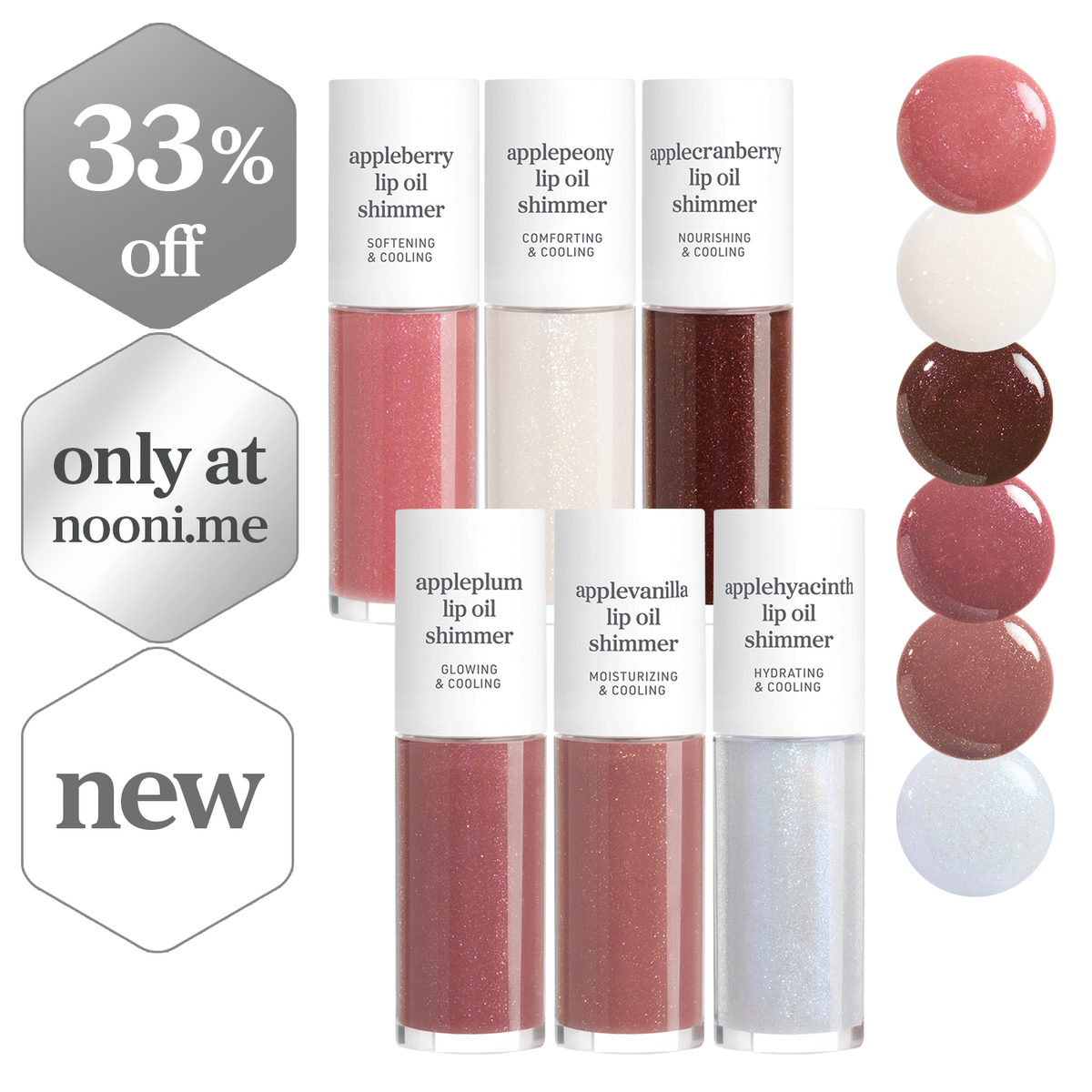 Lip Oil: Shimmer Collection (6-Pack)