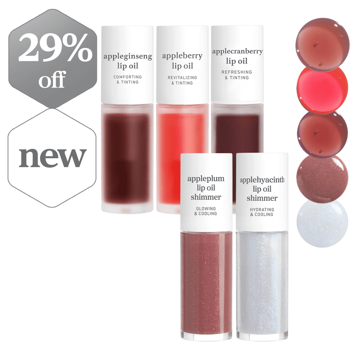 Lip Oil: Original & Shimmer Favorites (5-Pack) - nooni
