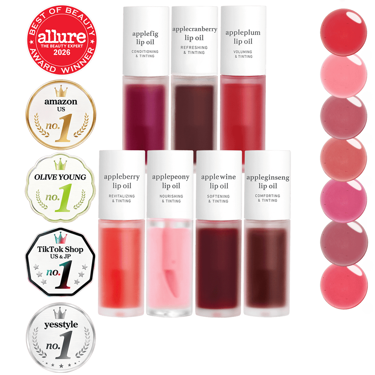 Lip Oil: Best-Seller (7-Pack) - nooni