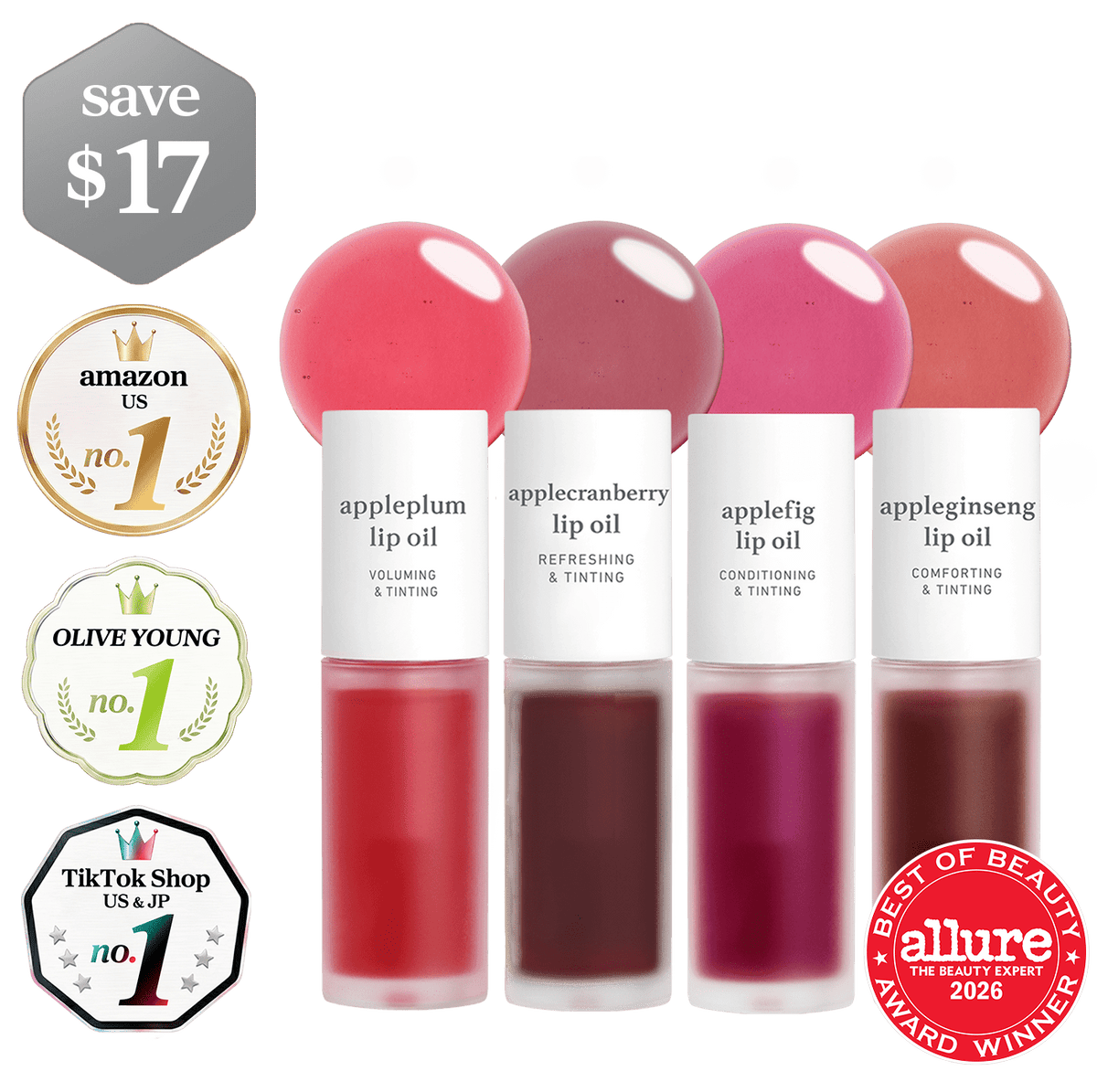 Lip Oil: Radiant Tinted (4-Pack) - nooni
