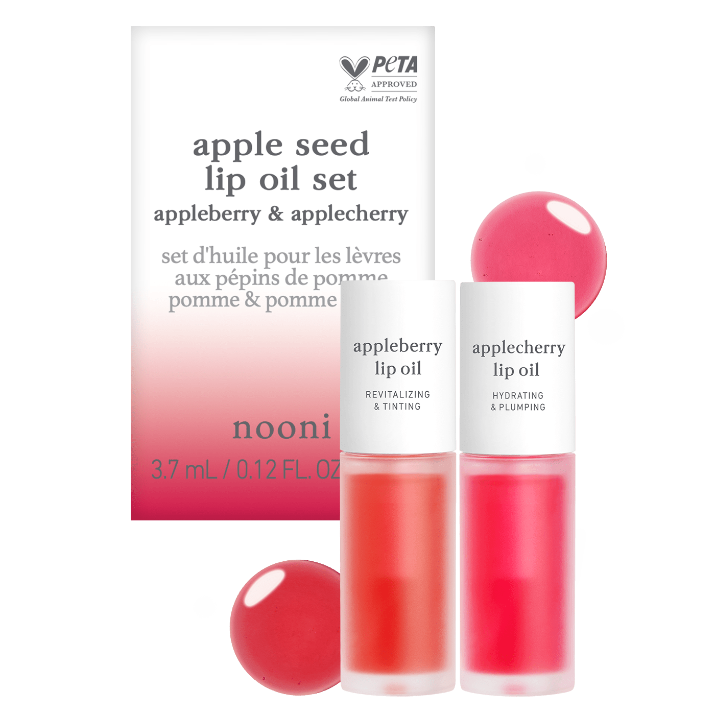 nooni lip oil duo (appleberry & applecherry) - Nooni
