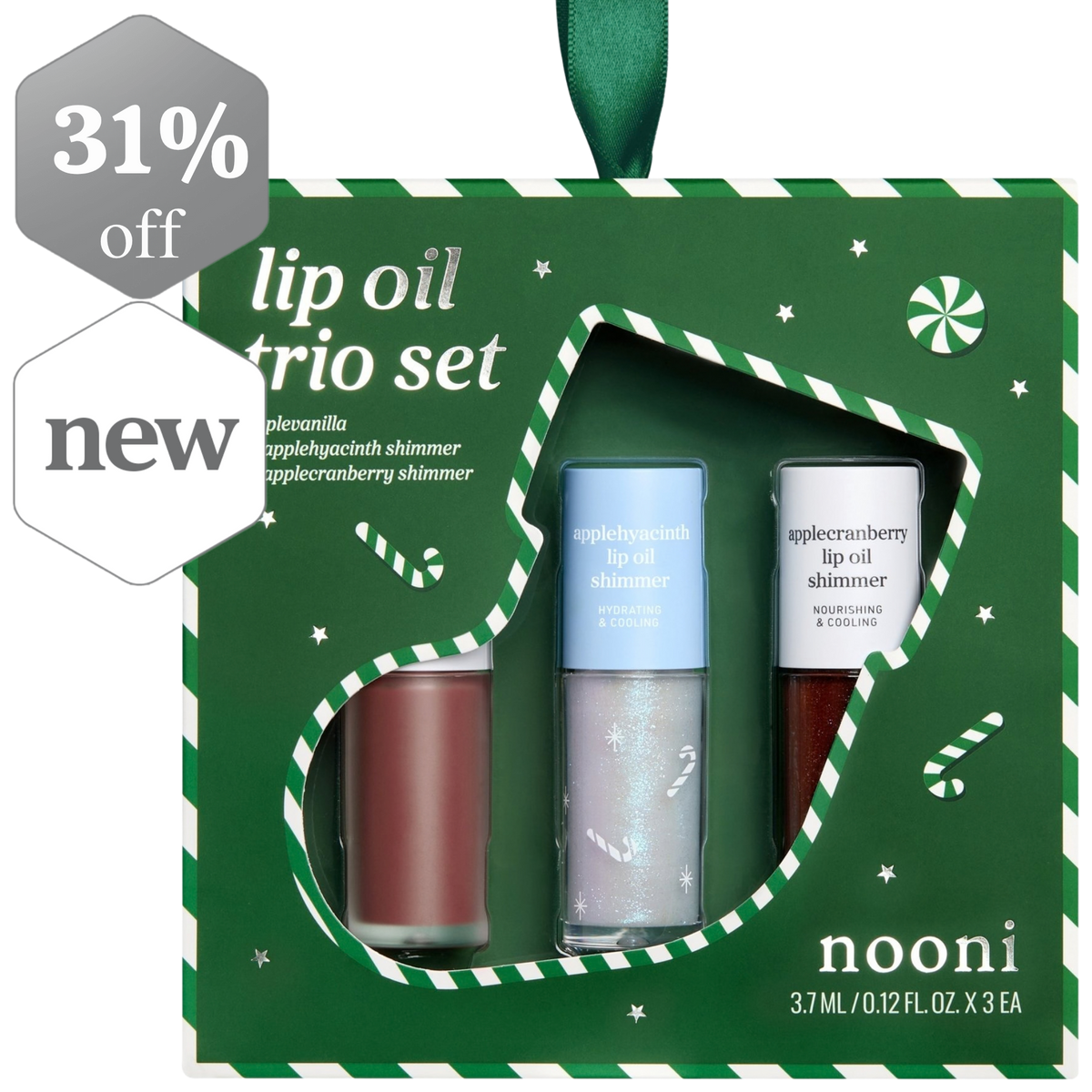 NOONI LIP OIL TRIO_VANILLA&CRANBERRY SHIMMER&HYACINTH SHIMMER_2026 HOLIDAY LIMITED