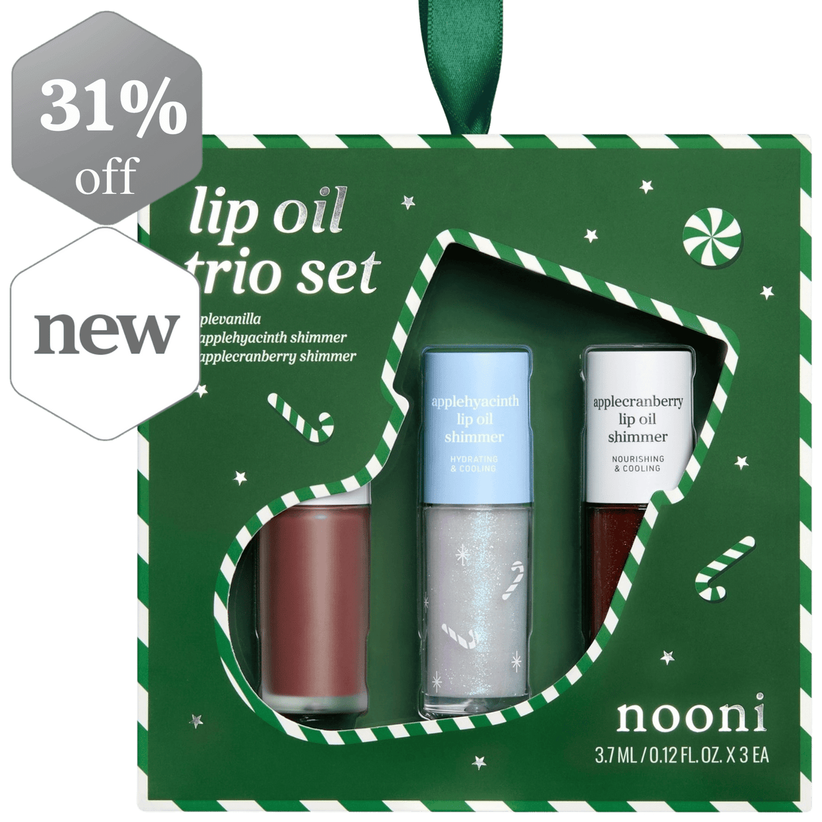 NOONI LIP OIL TRIO_VANILLA&CRANBERRY SHIMMER&HYACINTH SHIMMER_2026 HOLIDAY LIMITED - nooni