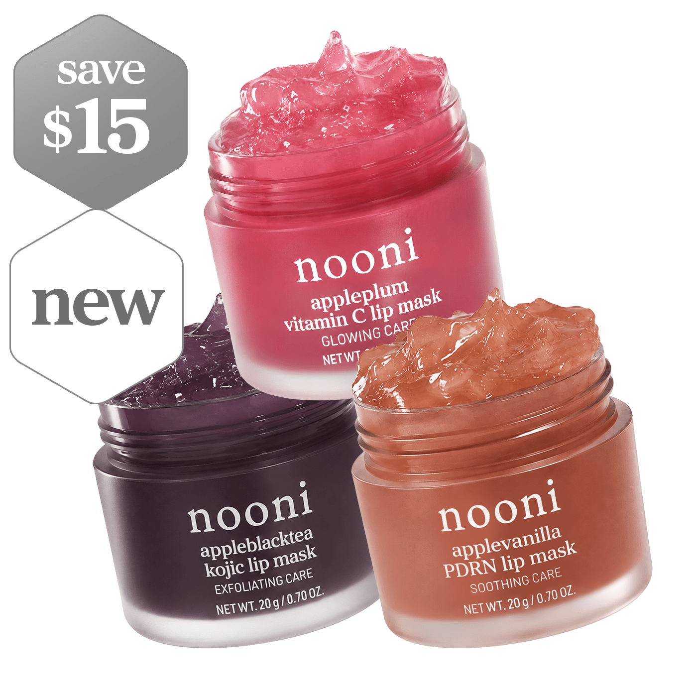 NOONI Bright & Smooth Lip Mask Trio - nooni