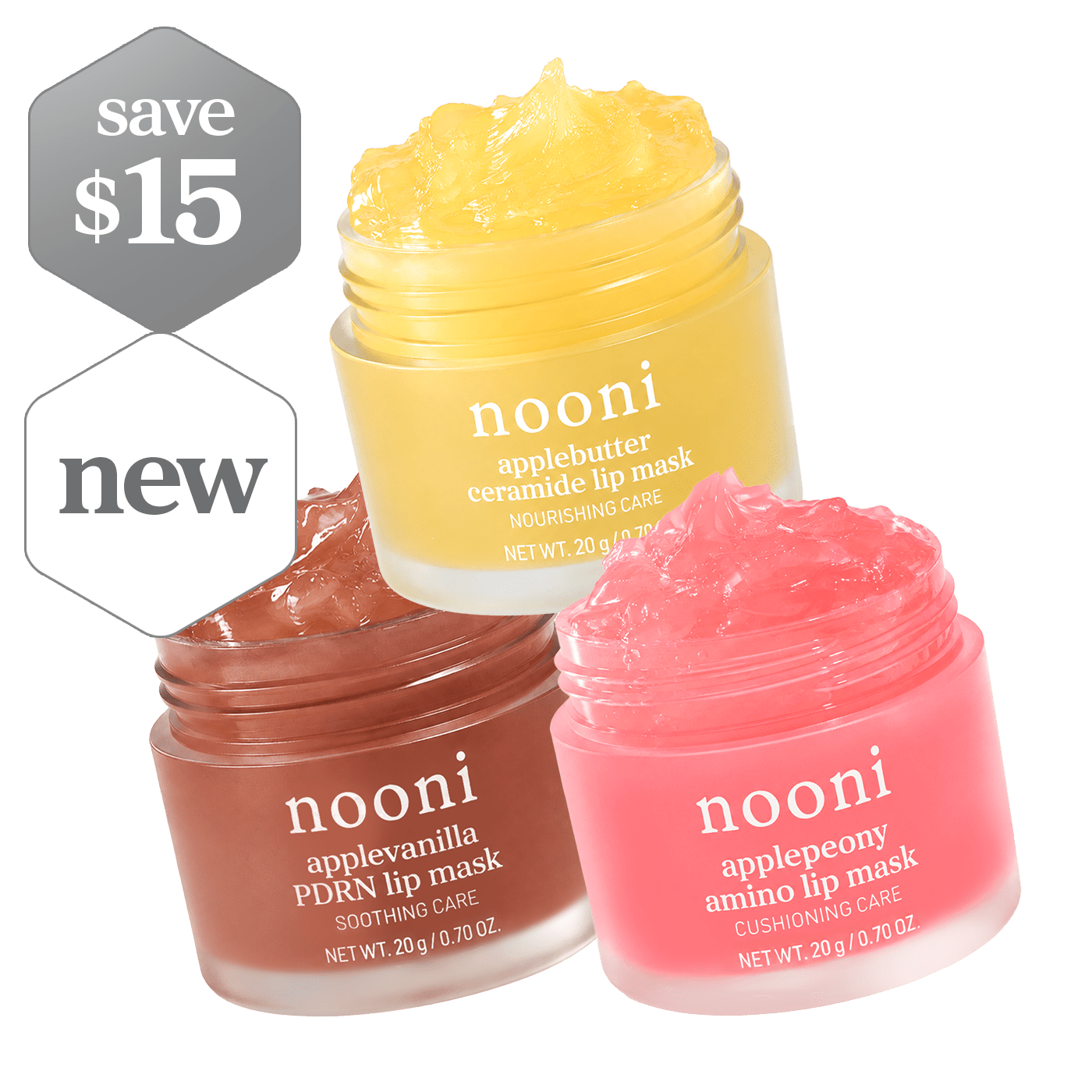 nooni Moisture & Barrier Lip Mask Trio - nooni