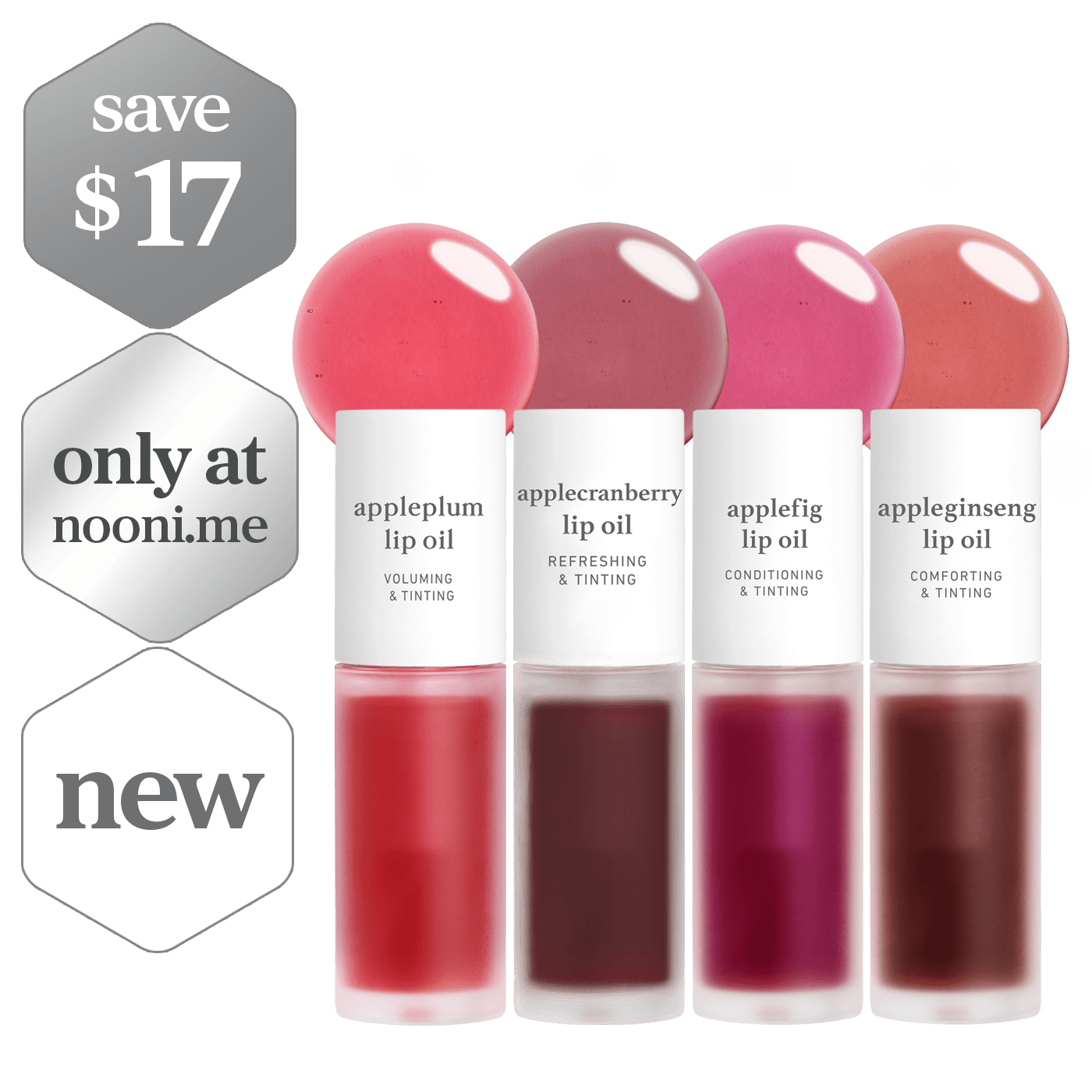 Lip Oil: Radiant Tinted (4-Pack) - nooni