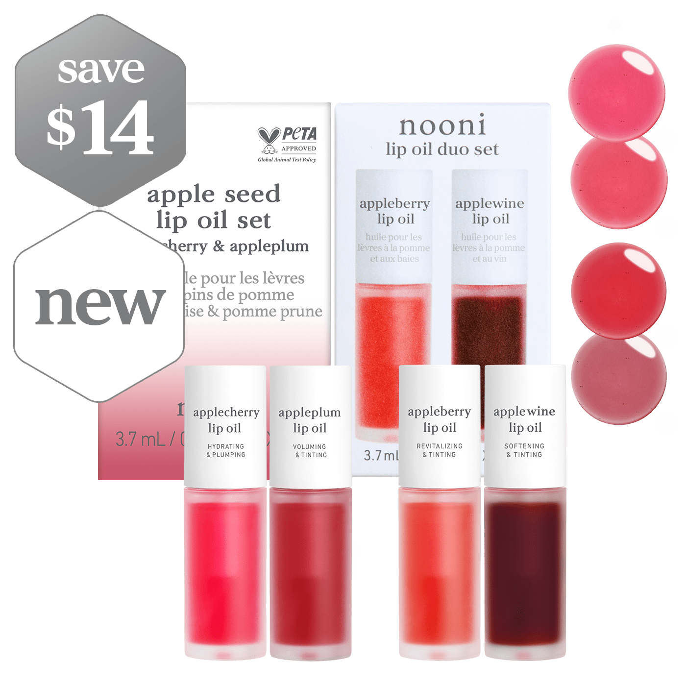 Lip Oil: Trending Duo Bundle (2 Sets) - nooni