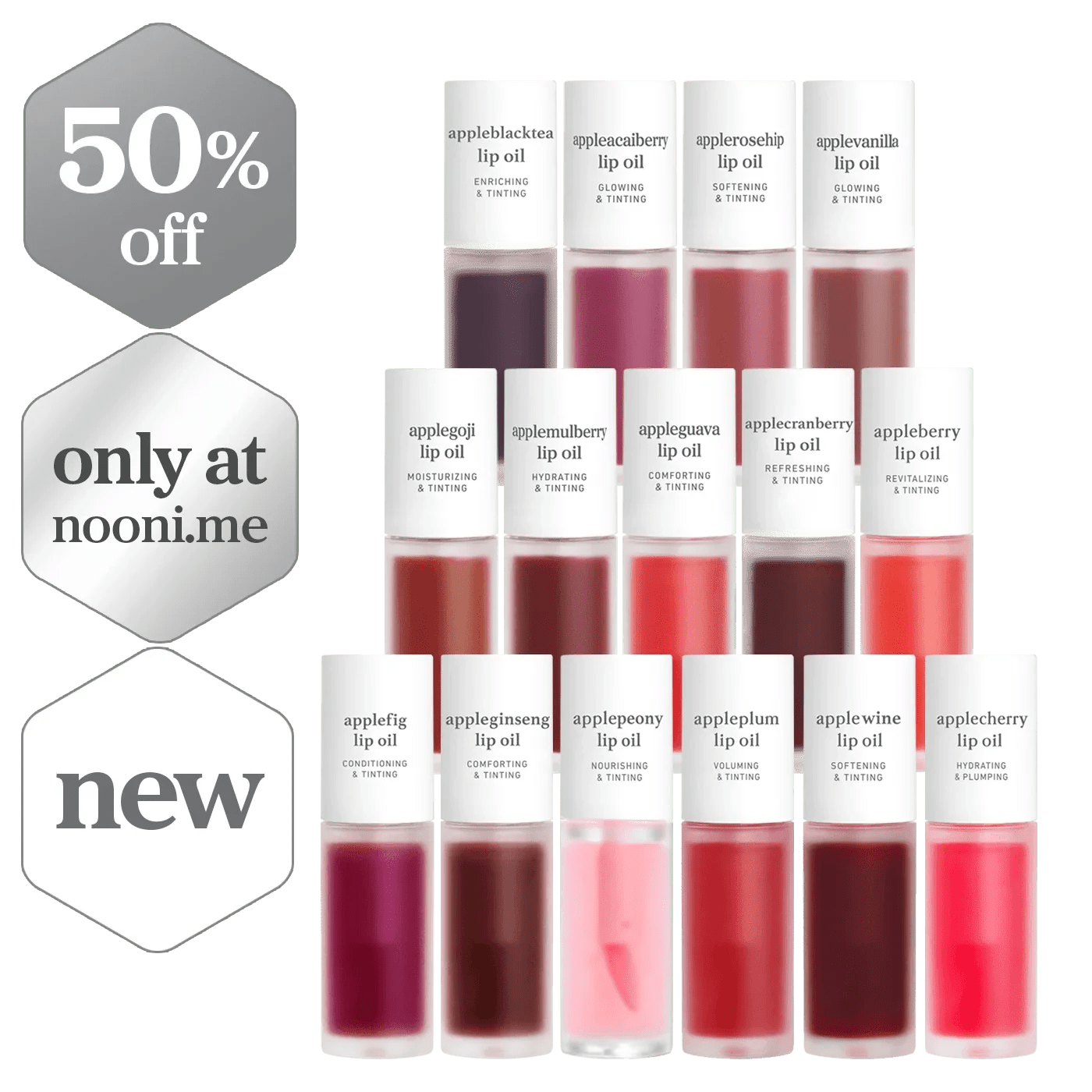 Lip Oil: Complete Color Collection (15-Pack) - nooni