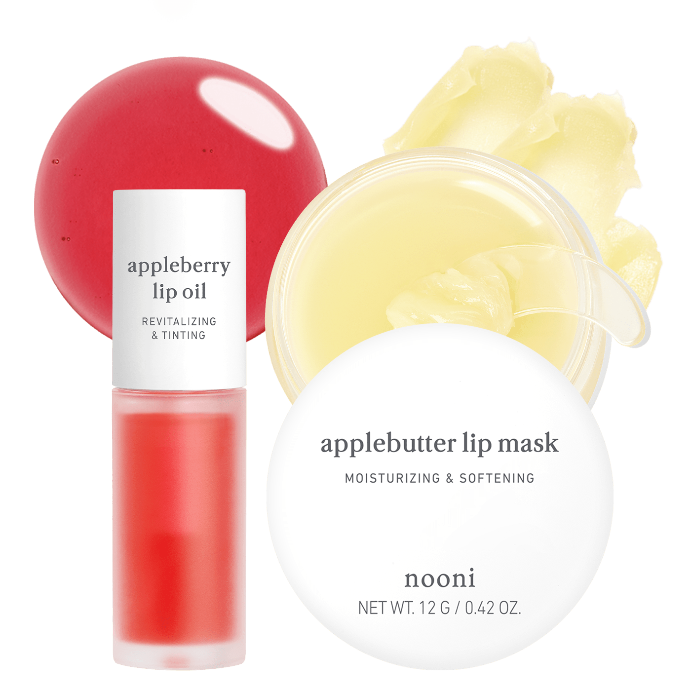 Lip Care: Appleberry Lip Oil & Lip Mask (2 - Pack) - Nooni