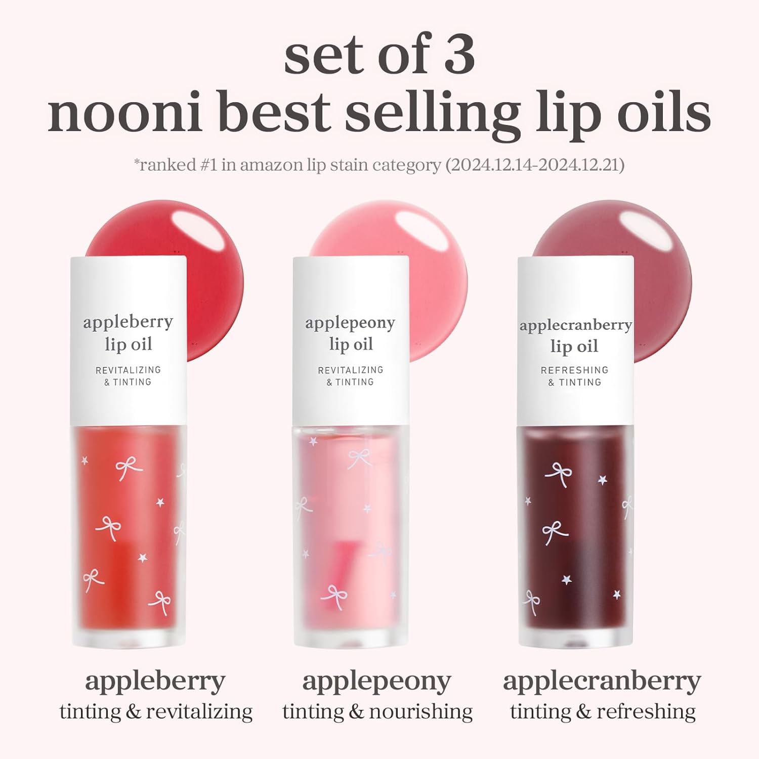 nooni Appleseed Lip Oil Trio - Nooni