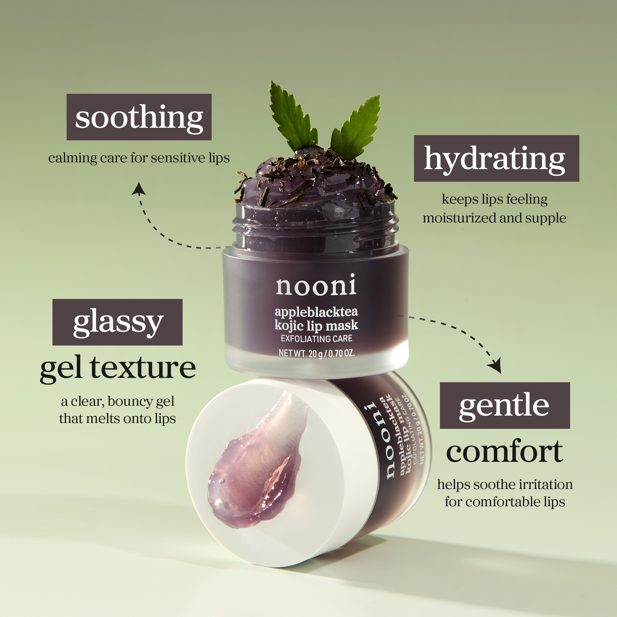 nooni appleblacktea kojic lip mask