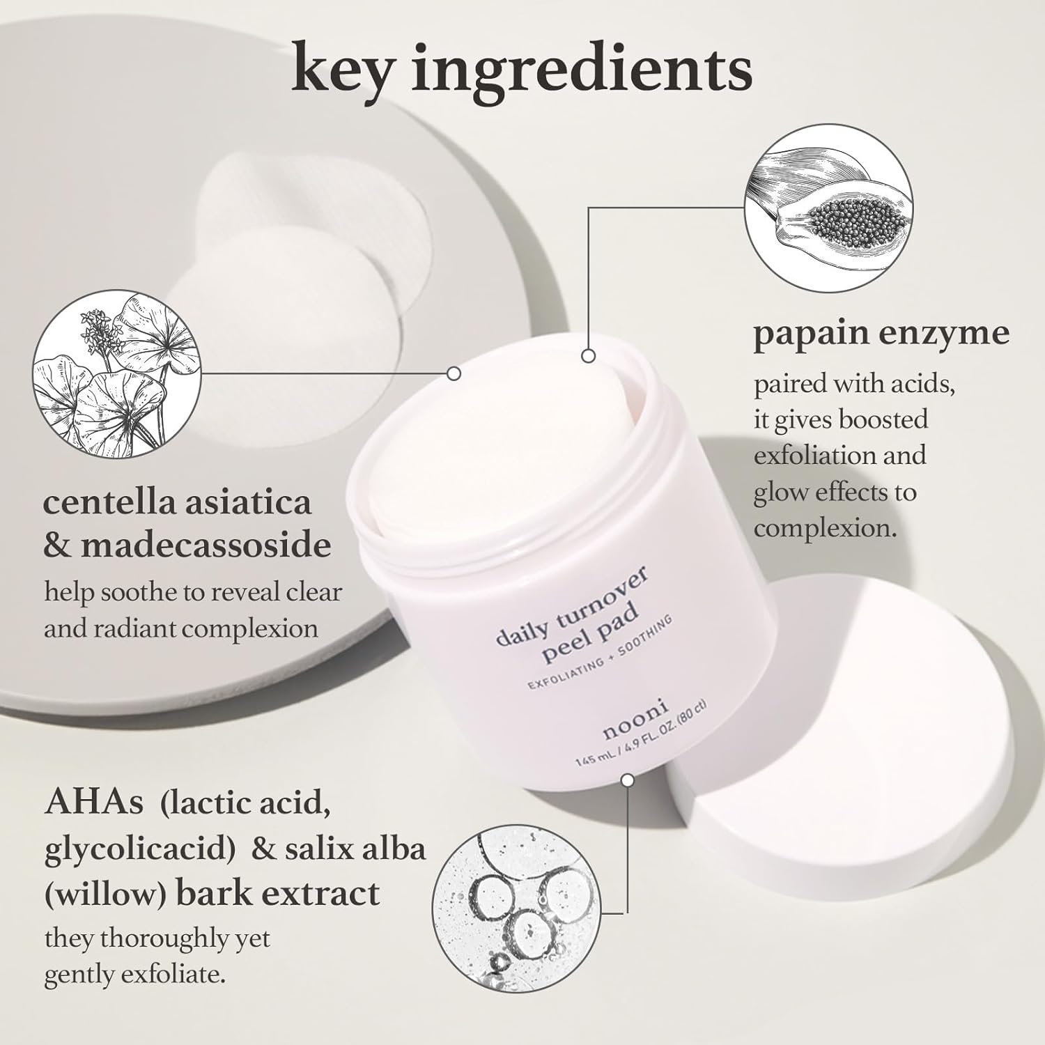 nooni daily turnover peel pad (7 Count, Travel Set) - Nooni