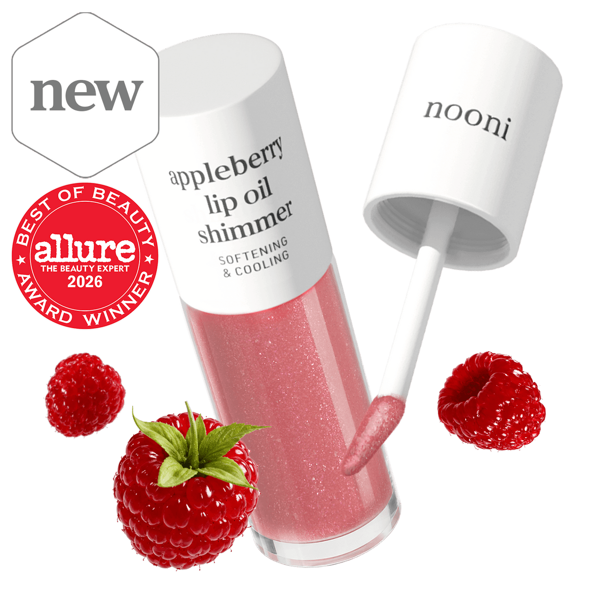 nooni appleberry lip oil shimmer - nooni