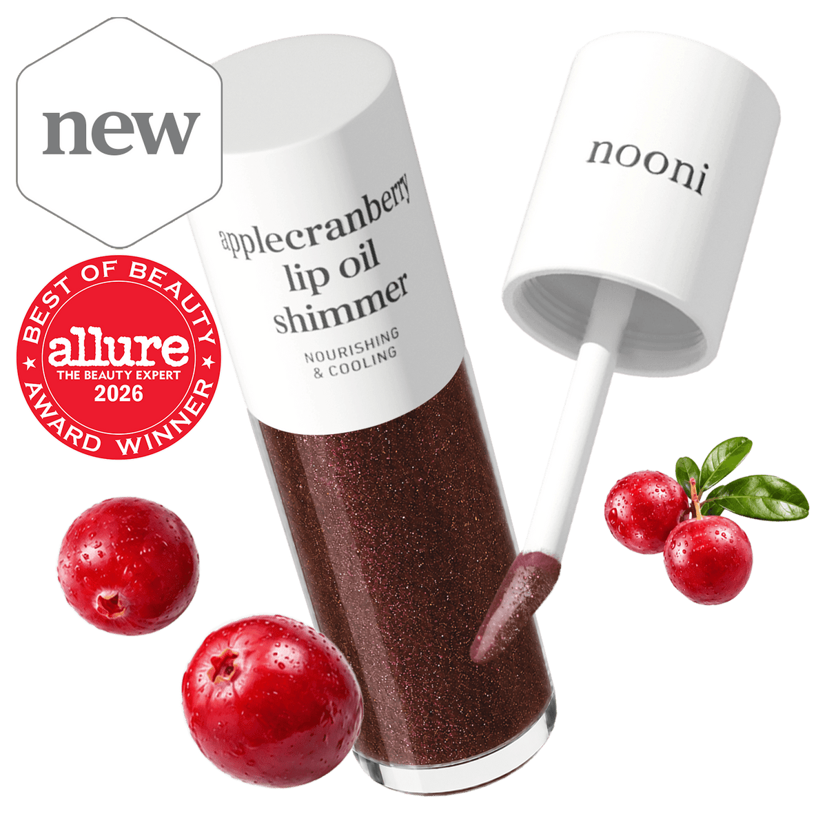 nooni applecranberry lip oil shimmer - nooni