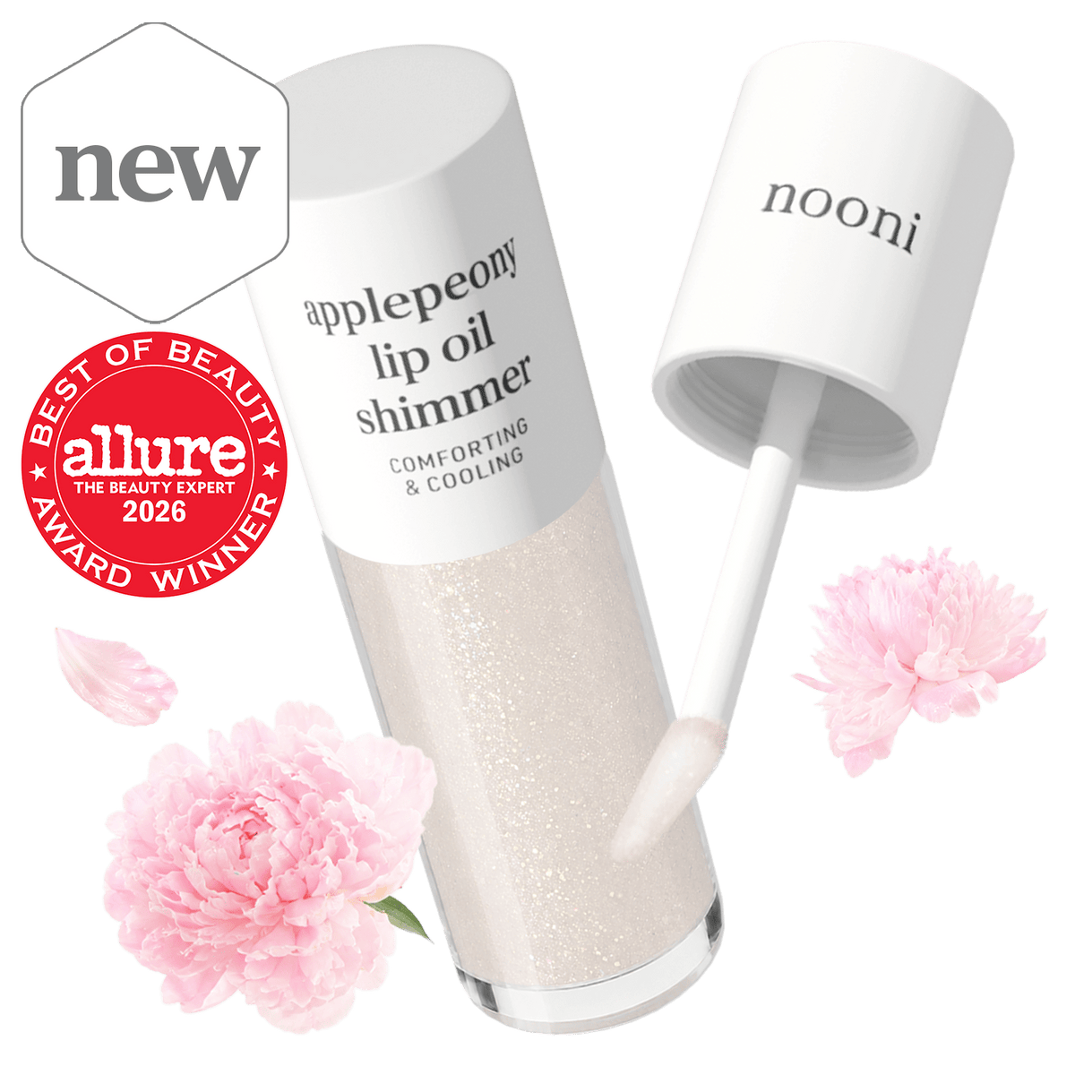 nooni applepeony lip oil shimmer - nooni