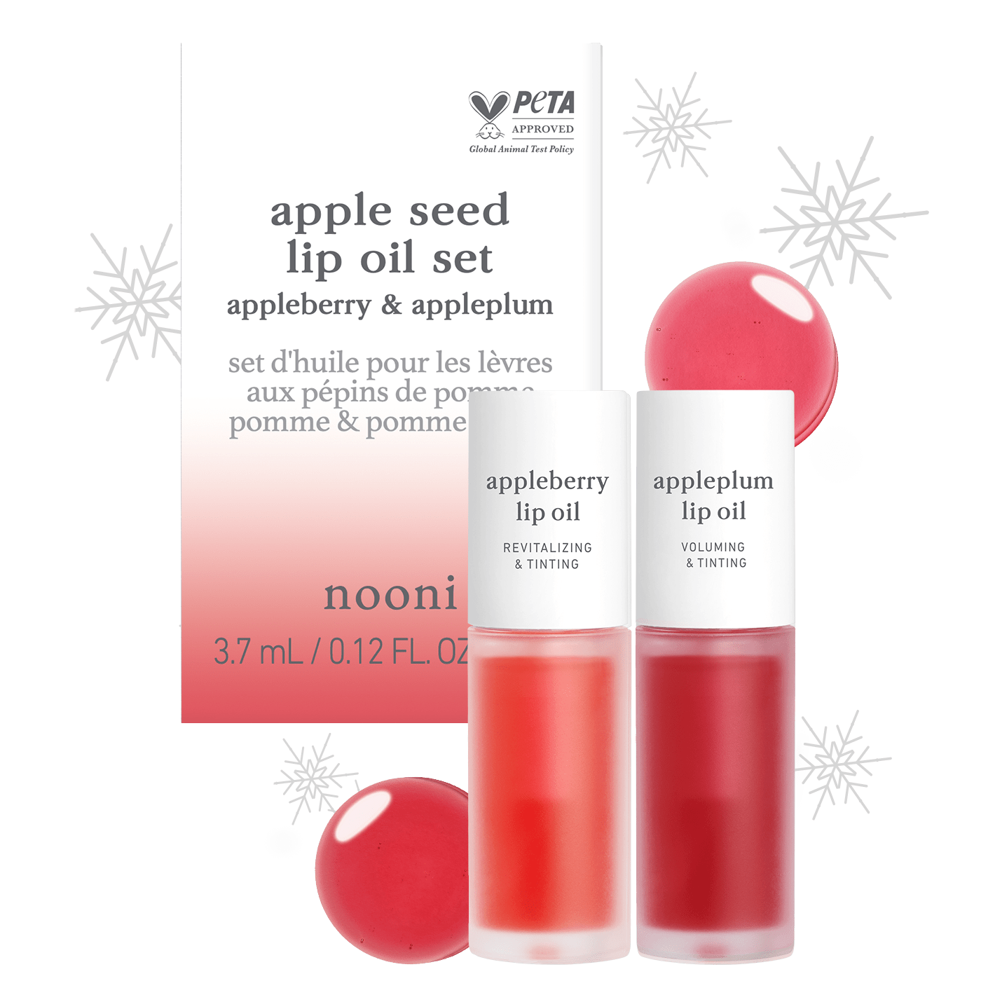 nooni lip oil duo (appleberry & appleplum)