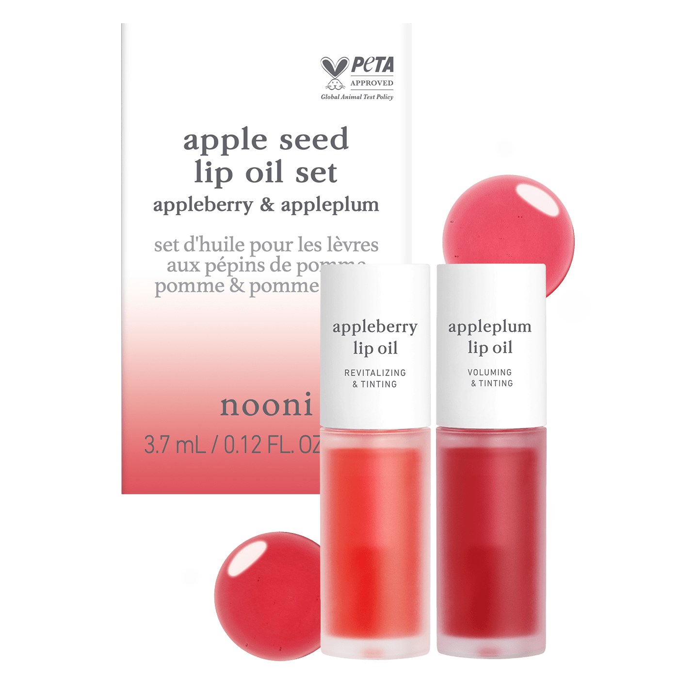Lip Oil: duo set (appleberry & appleplum) - Nooni