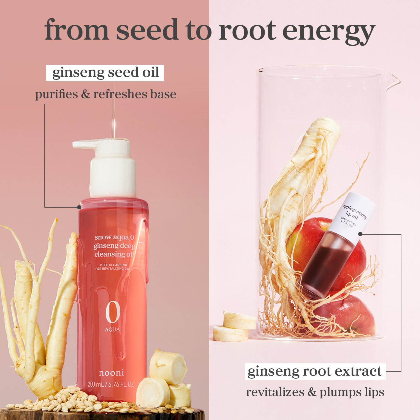 nooni ginseng cleansing oil & Lip Oil Set - nooni